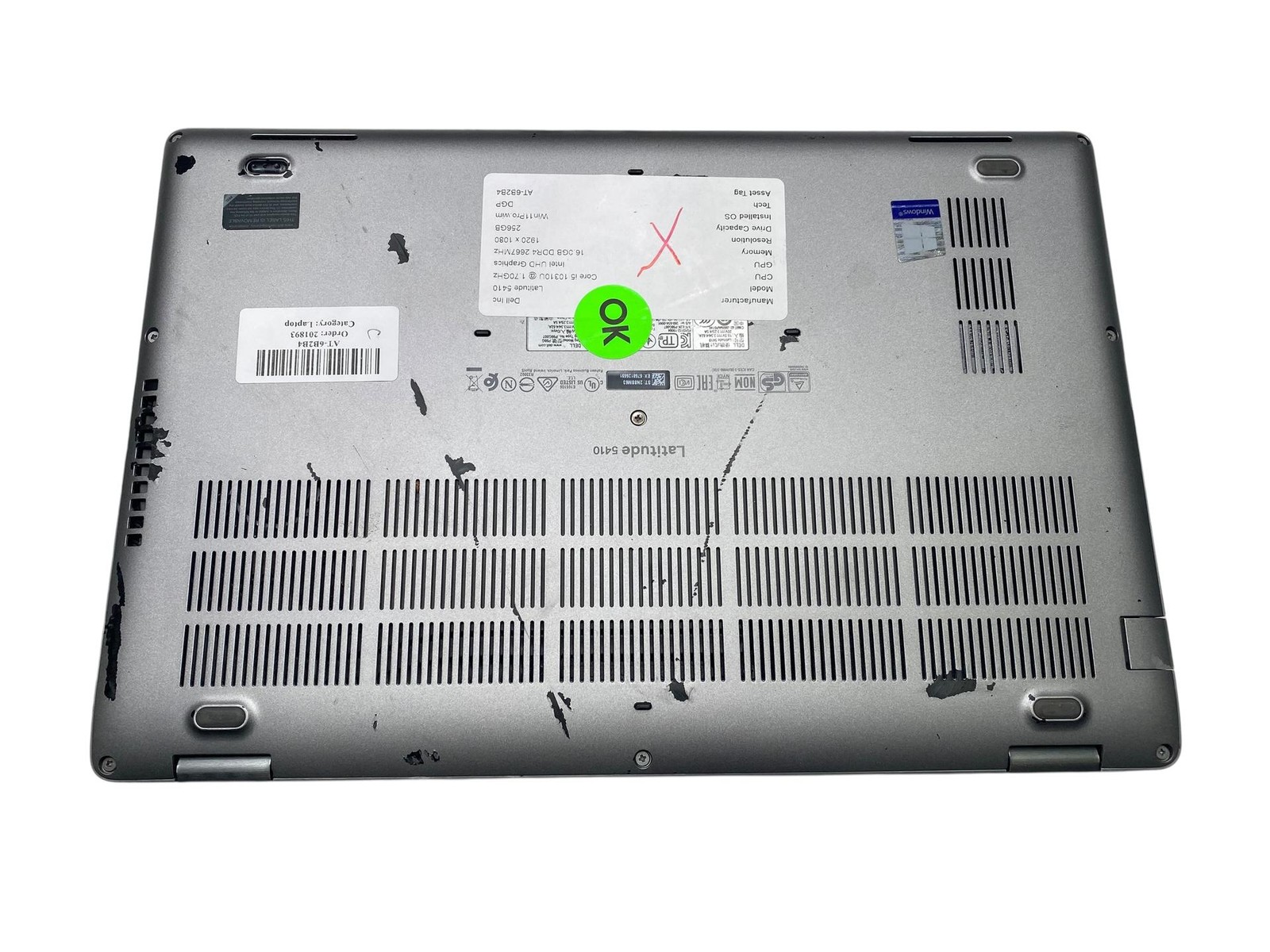 Dell Inc Latitude 5410 Core i5 1031U 8GB 128GB Win11Pro Grade C No Battery