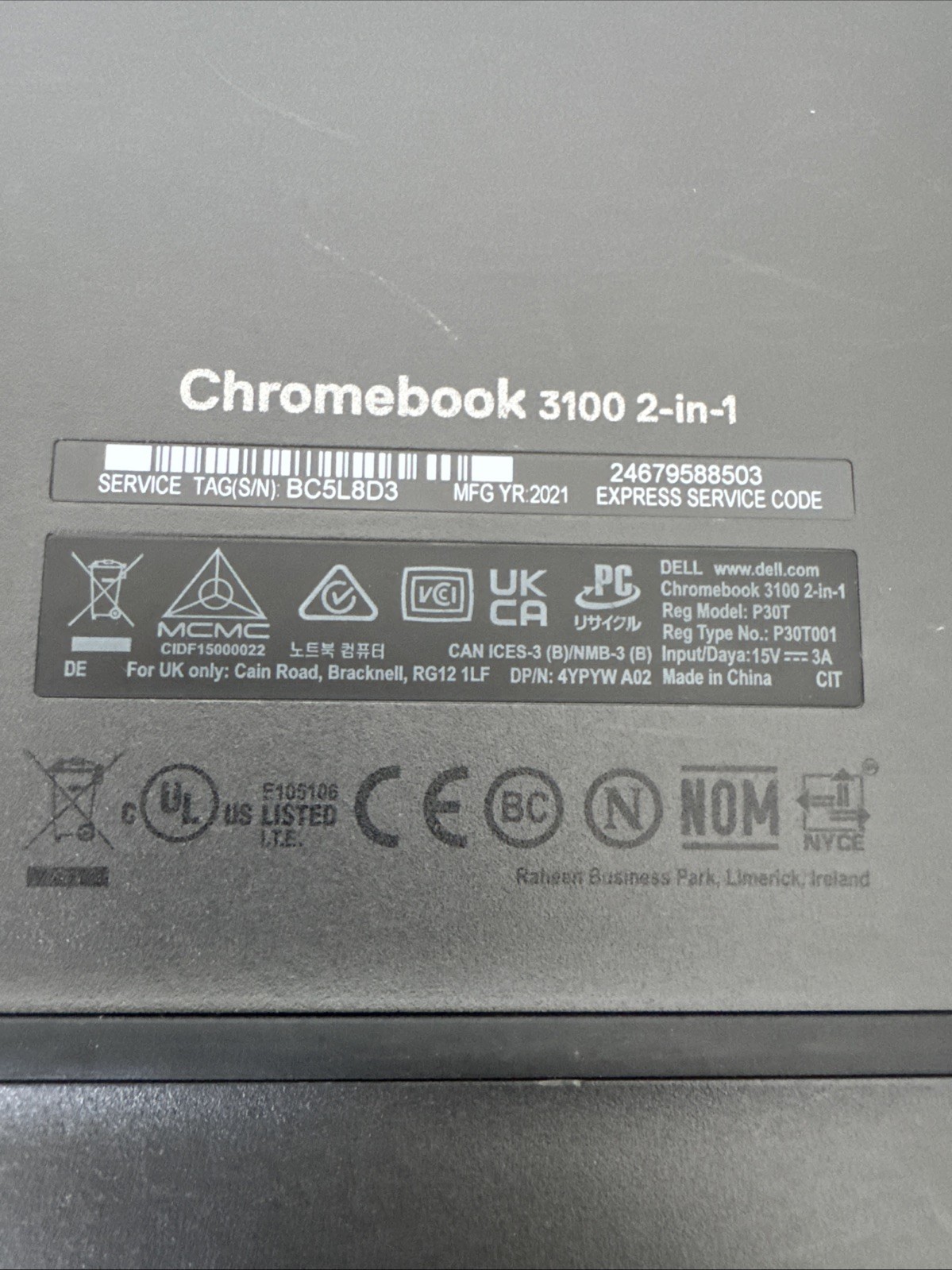 Dell Chromebook 3100 11.6″ 2-in-1 Touch Chromebook Celeron 4GB Ram 32GB SSD