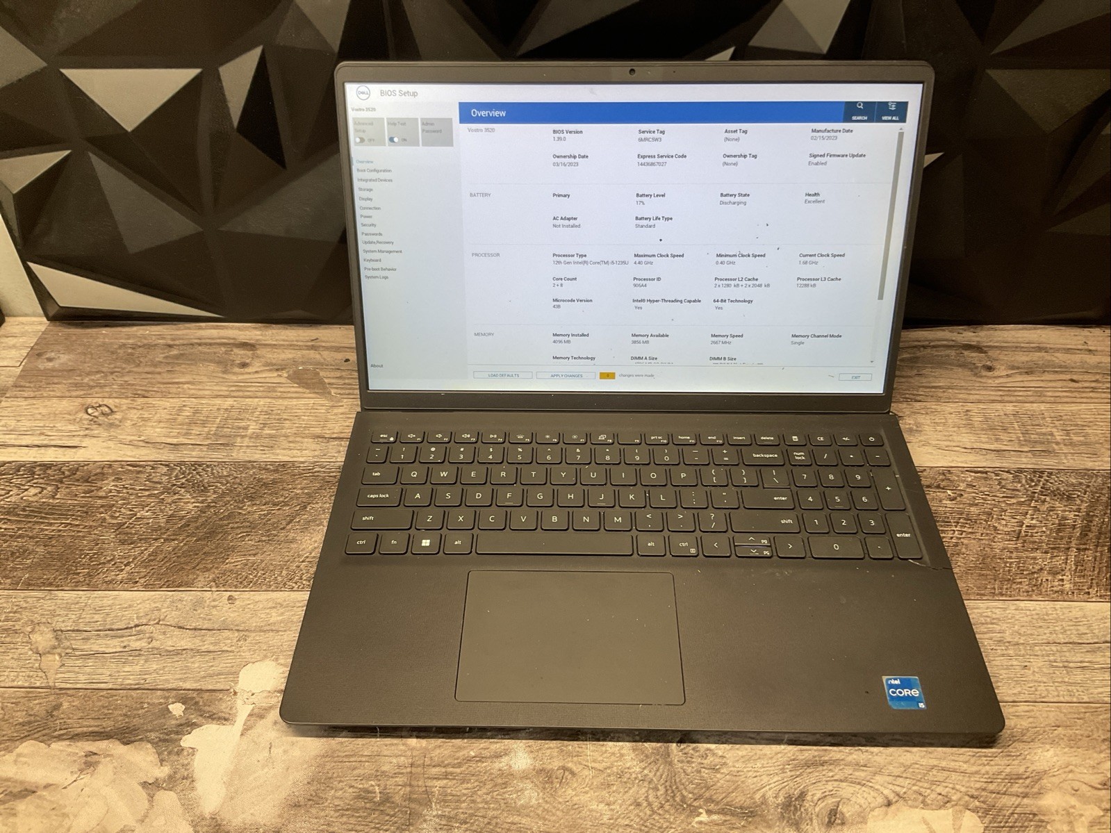 Dell Vostro 3520 / Intel Core i5 12th Gen / BIOS Unlocked / Parts Repair / M15
