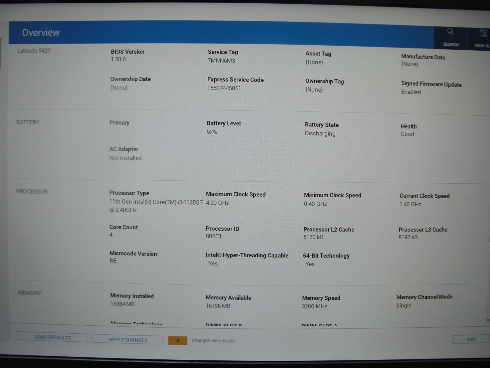 Dell Latitude 5420 14″ FHD i5-1135G7 2.4GHz 16GB RAM 256GB SSD Warranty 03/14/26