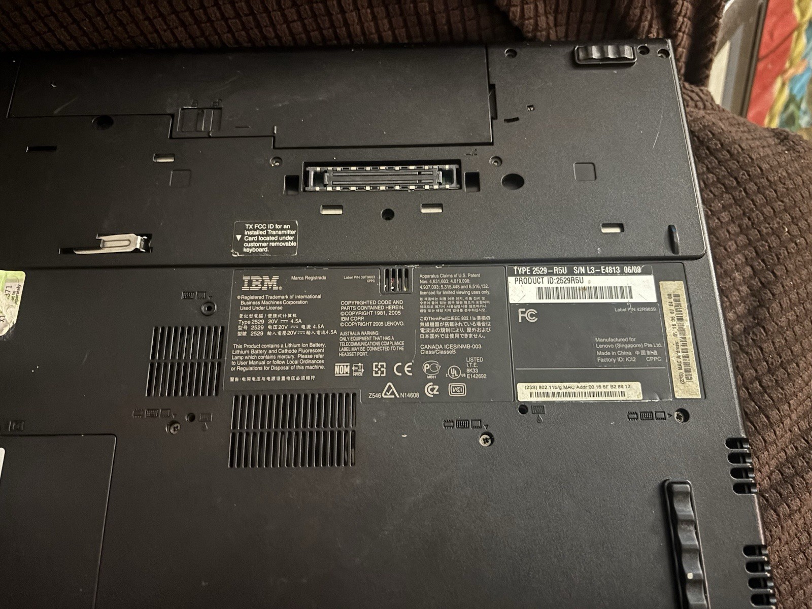 IBM ThinkPad Z60m Laptop Black