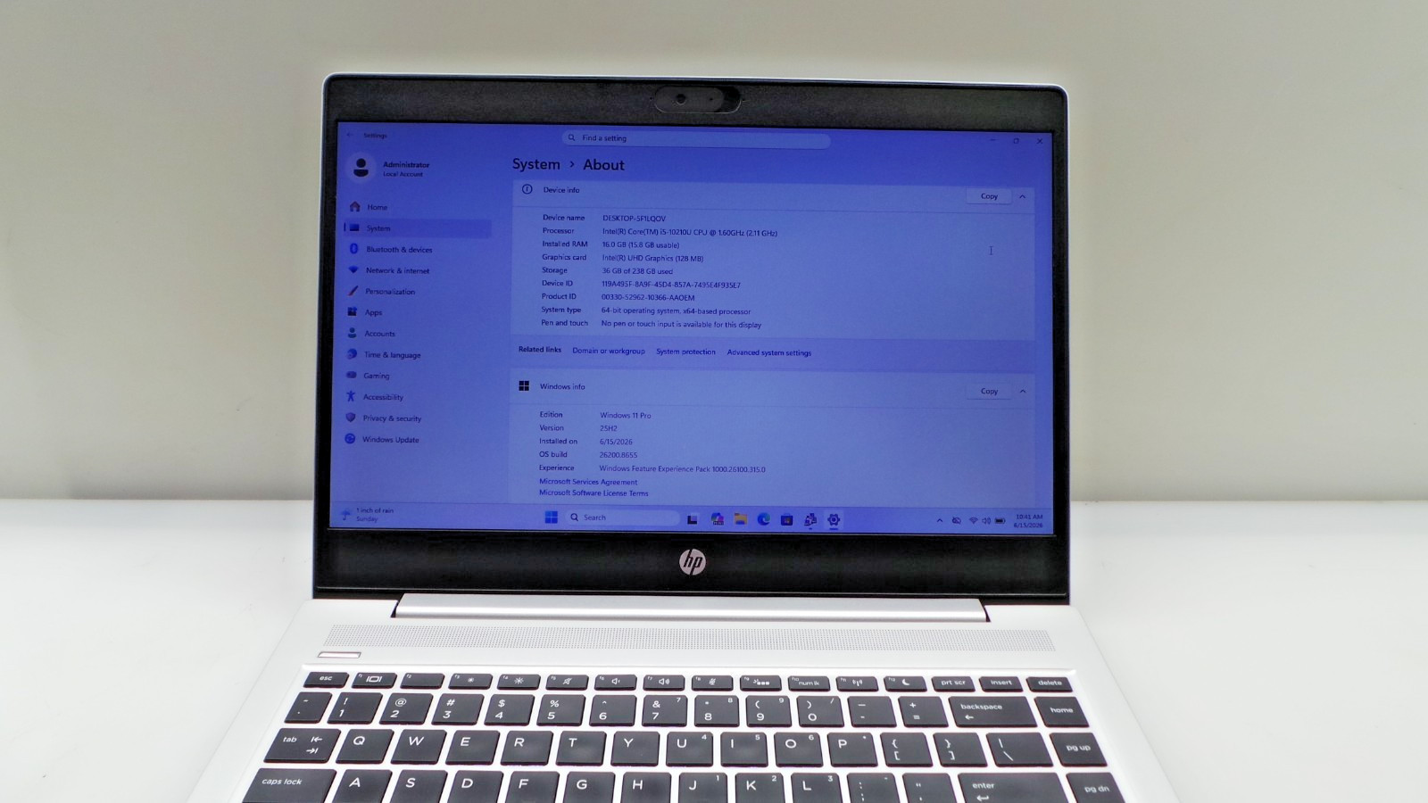 HP ProBook 440 G7 | 14″ | i5-10210U 1.60GHz | 16GB RAM 256GB NVMe | WIN 11 PRO