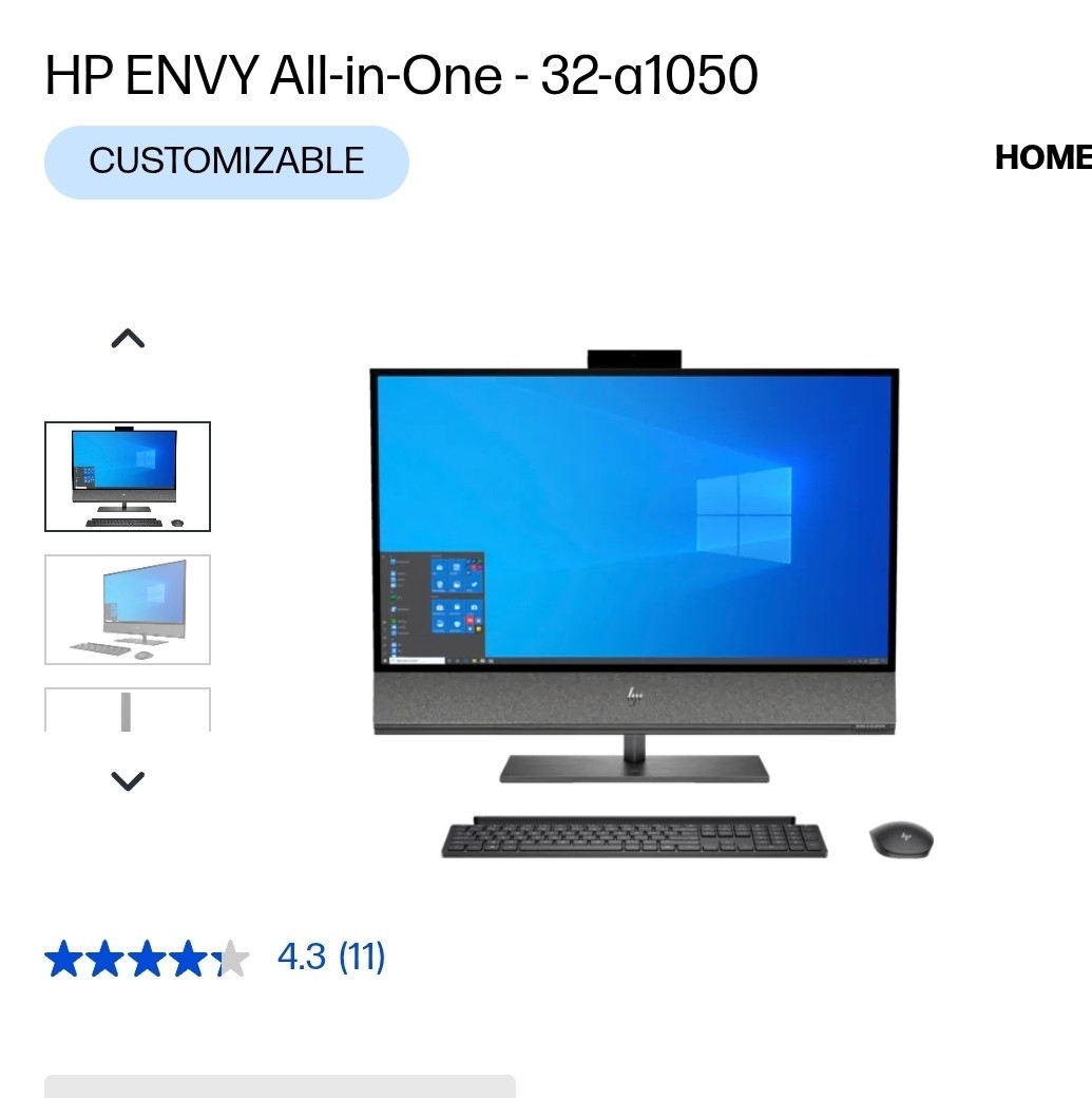 HP Envy 32 A1050 AIO Core I7