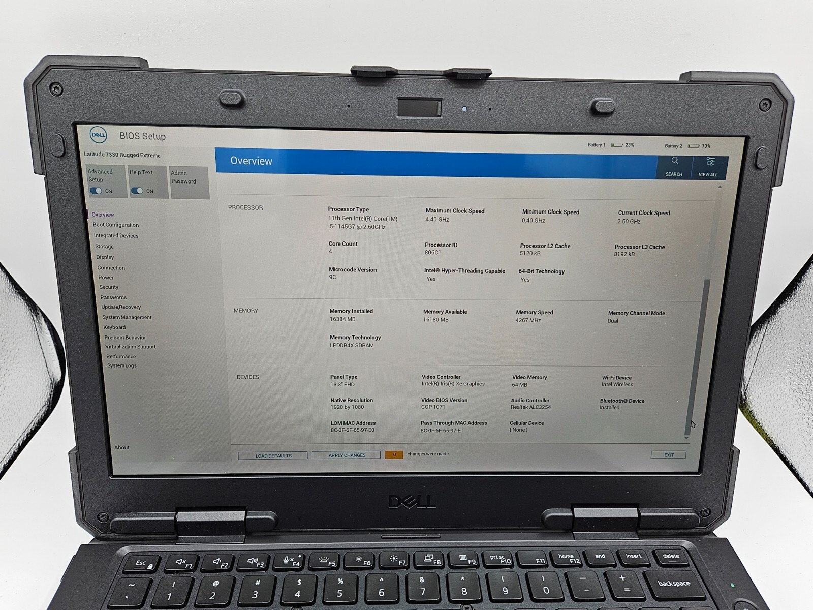Dell Latitude Rugged 7330 16GB I5 256GB 2 Batteries Touchscreen