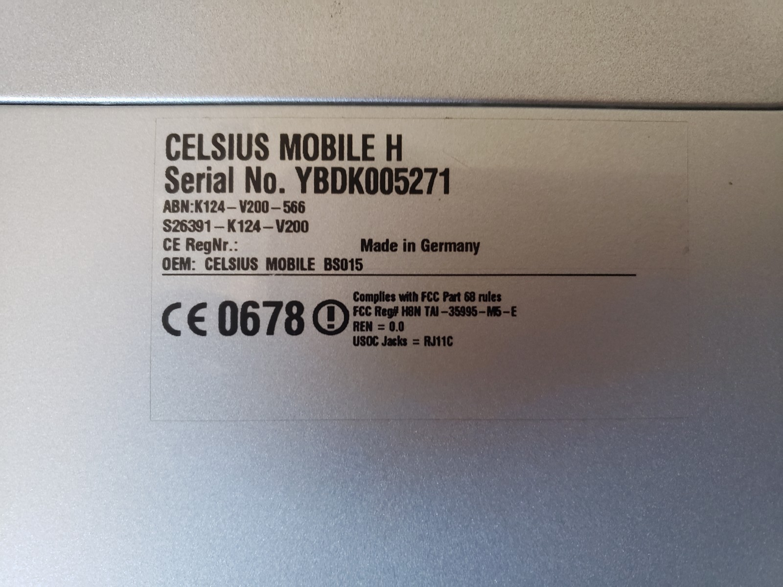 RARE Fujitsu Siemens Celsius Mobile H WF2H BS015 Nvidia 500 GoGL Wireless Kb Xp
