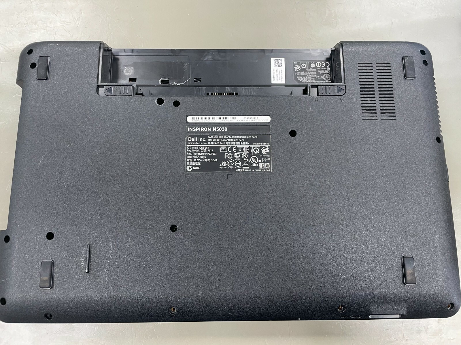 Dell Inspiron N5030 For Parts, No Battery, Hard Drive or Optical Drive
