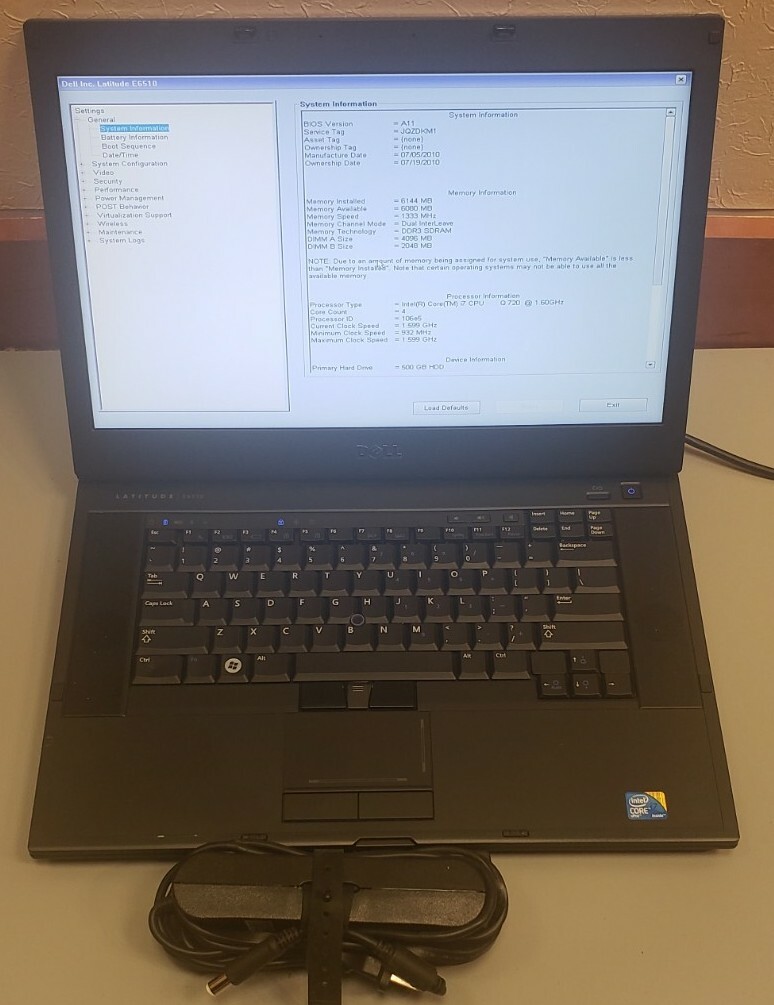 Dell Latitude E6510 Core i7 Q720 6GB RAM 500GB HDD NVIDIA 1600×900 Core Count=4