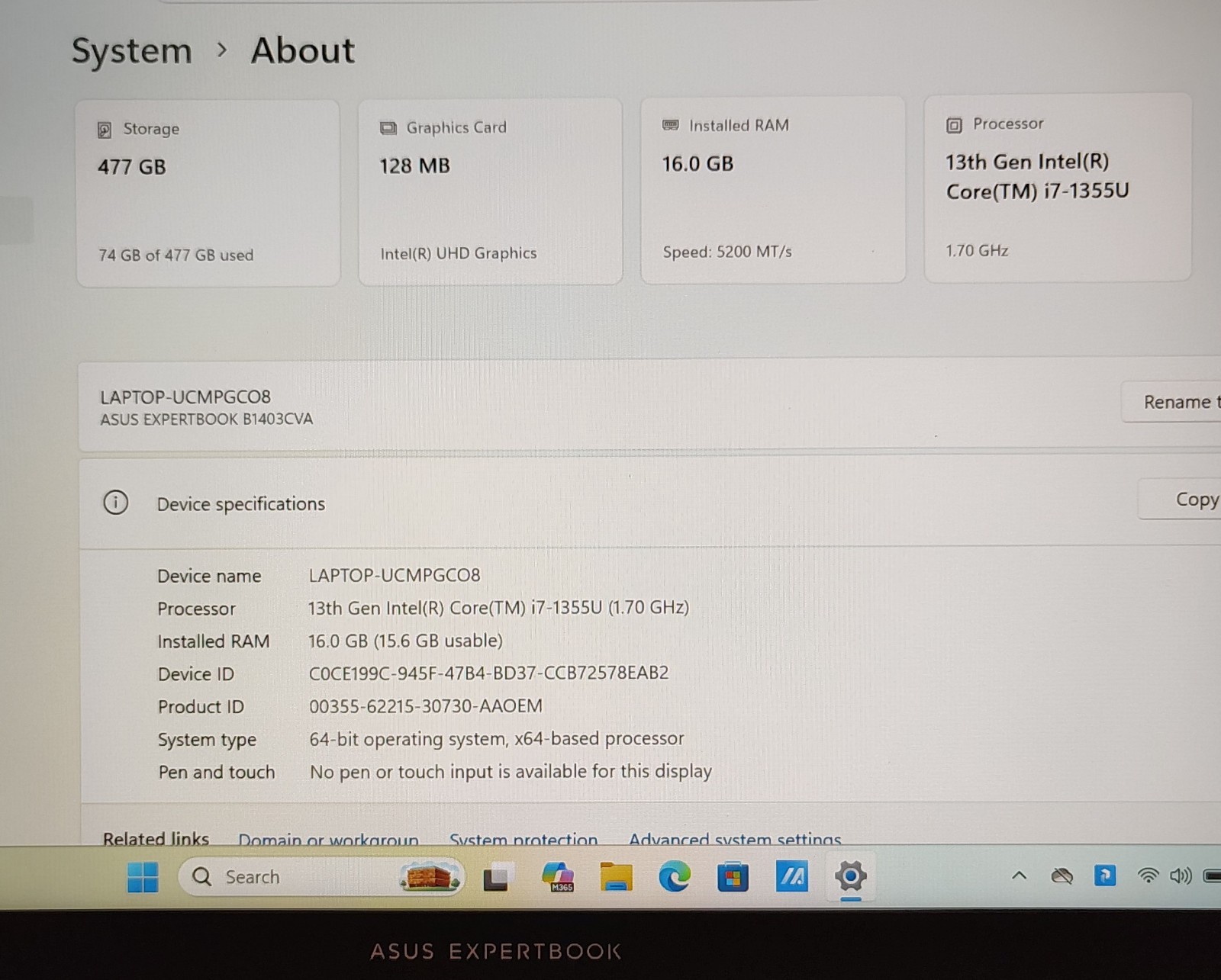 2025 Asus 14″ ExpertBook B1 FHD i7-1355U 16GB RAM 512GB SSD Win 11 Pro Laptop