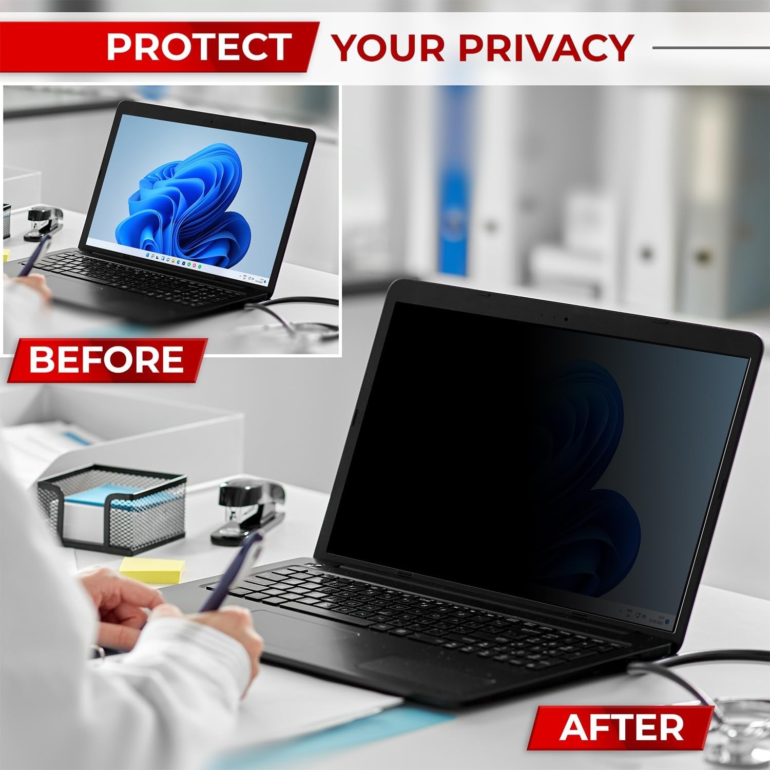 16 Inch Laptop Privacy Filter 16:10 – High Clarity Protector for Computer Screen