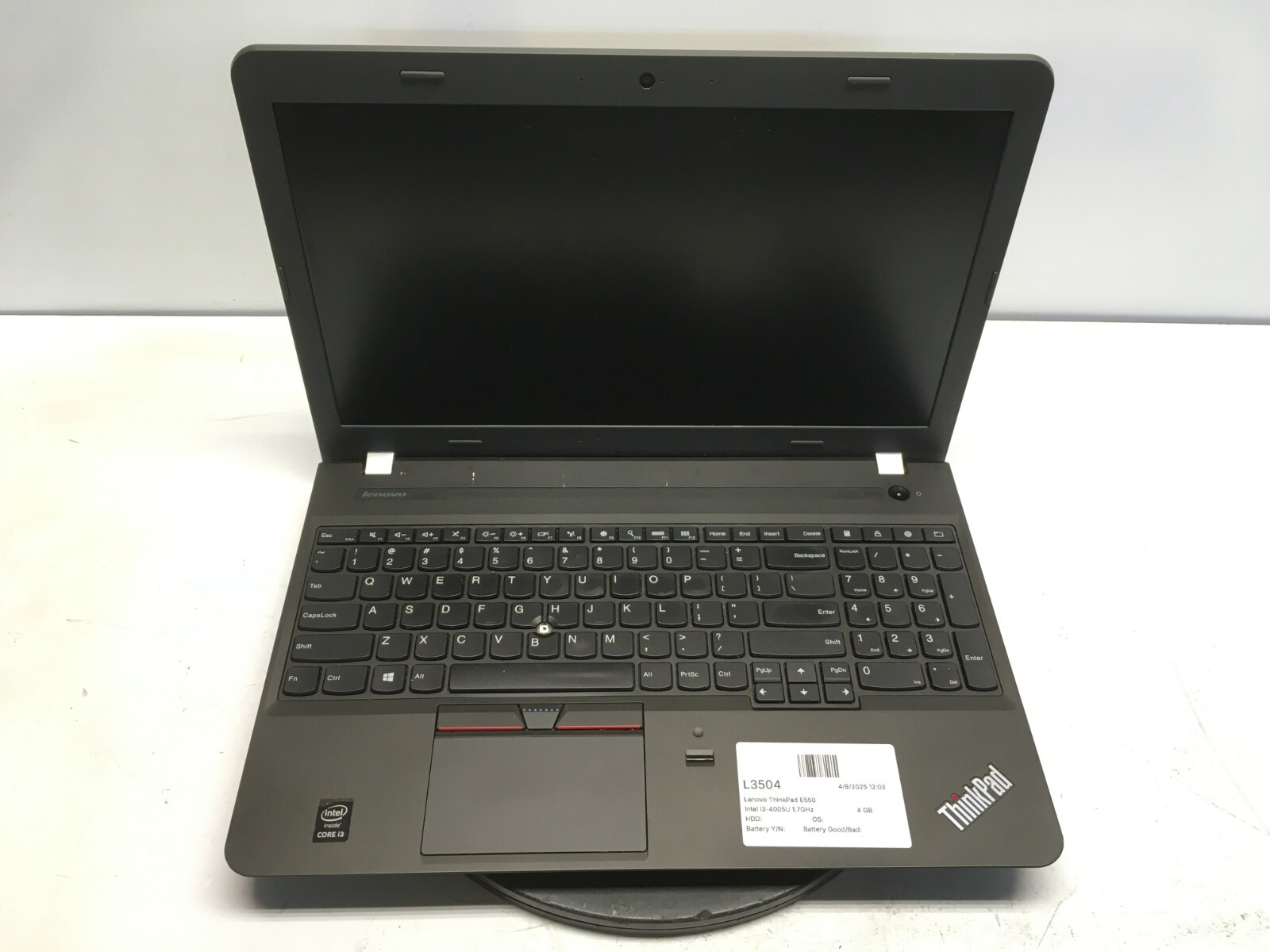 Lenovo ThinkPad E550 Intel i3-4005U 1.7GHz 4 GB NO HDD