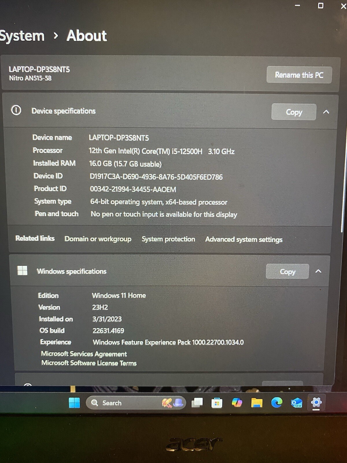 ACER NITRO 5