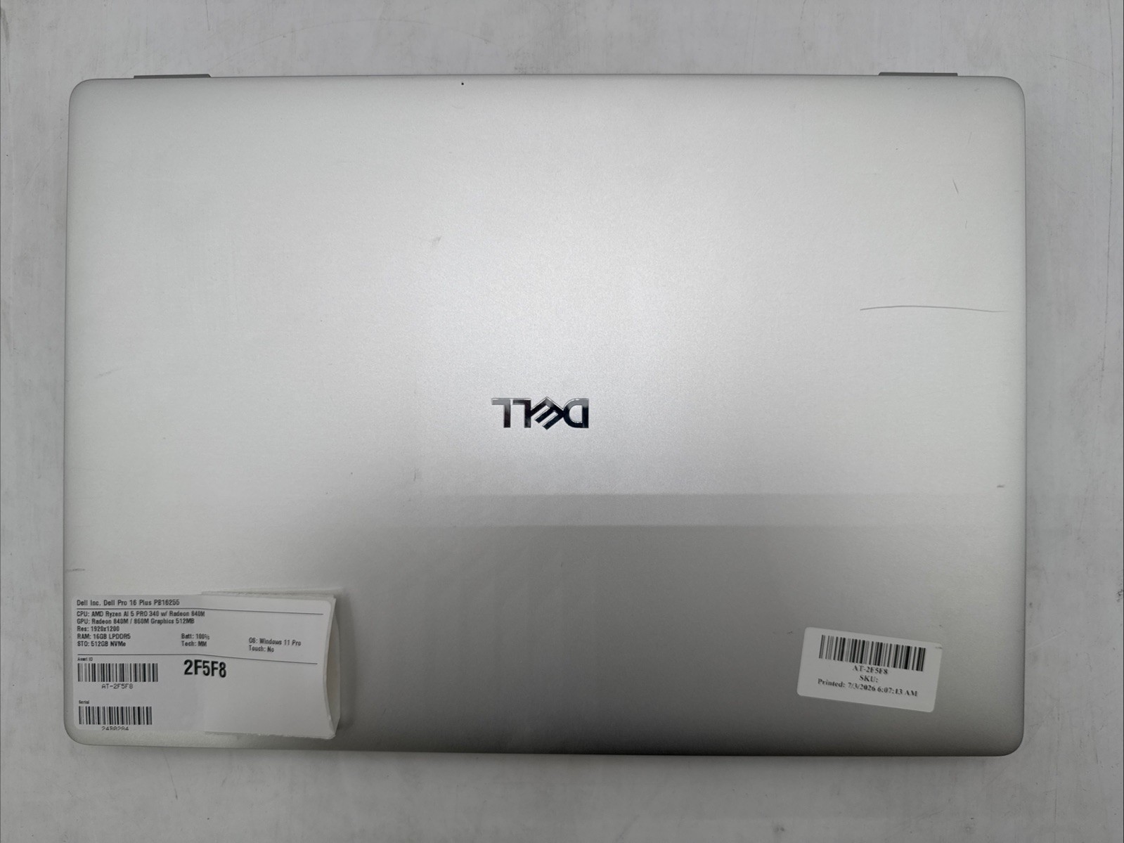Dell Pro 16 Plus PB16255 16″ FHD+ AMD Ryzen 5 PRO 340 16GB RAM 512GB SSD WIN11P