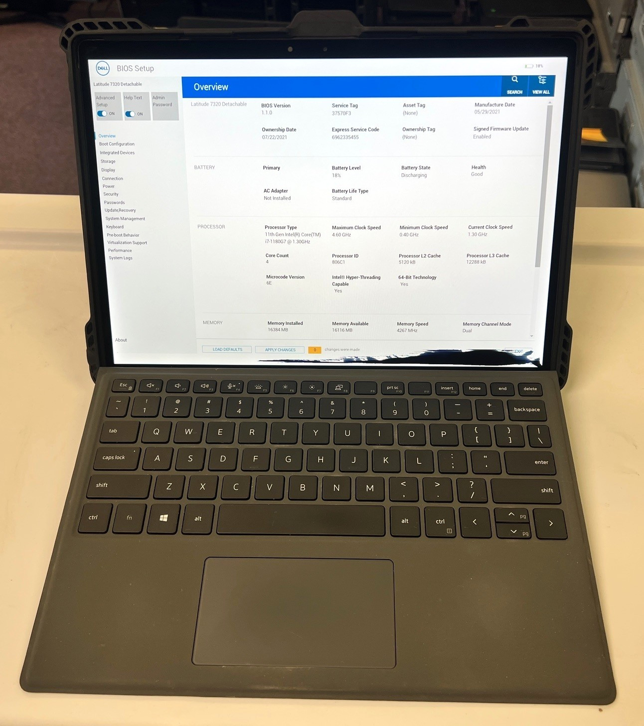 Dell Latitude 7320 Detachable i7-1180G7 16GB 256GB BT5 WiFi6 13.3T AS-IS