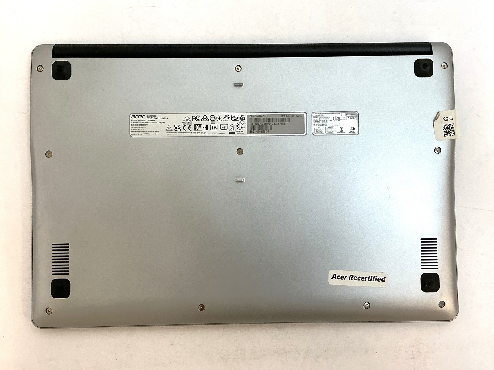 Acer Chromebook 315 CB315-4H 15.6″ Celeron N5100 4GB 32GB eMMC US – AS IS – NX.A