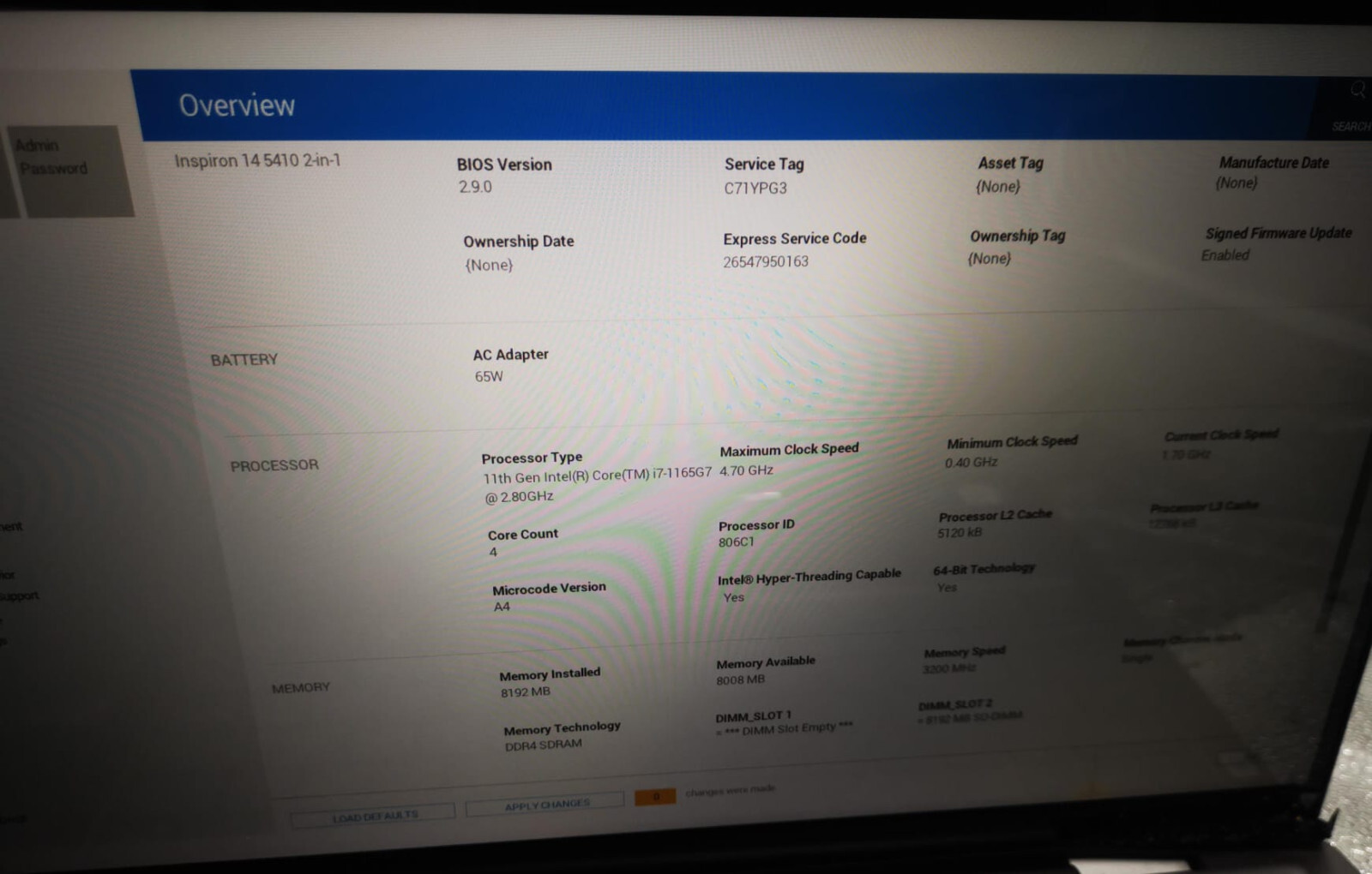 Dell Inspiron 5410 2-in-1 14″ Touch i7-1165G7 2.80GHz *READ*