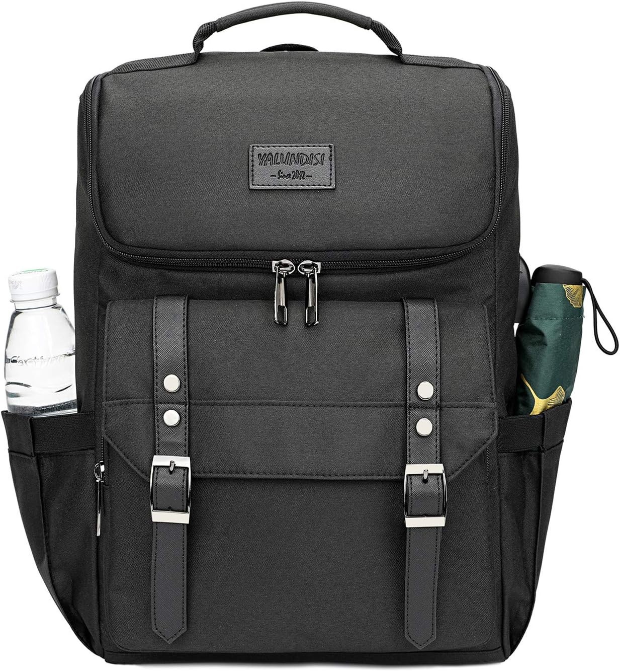 Vintage Backpack Travel Laptop Backpack Fits 15.6 Inch Laptop Black with USB Cha
