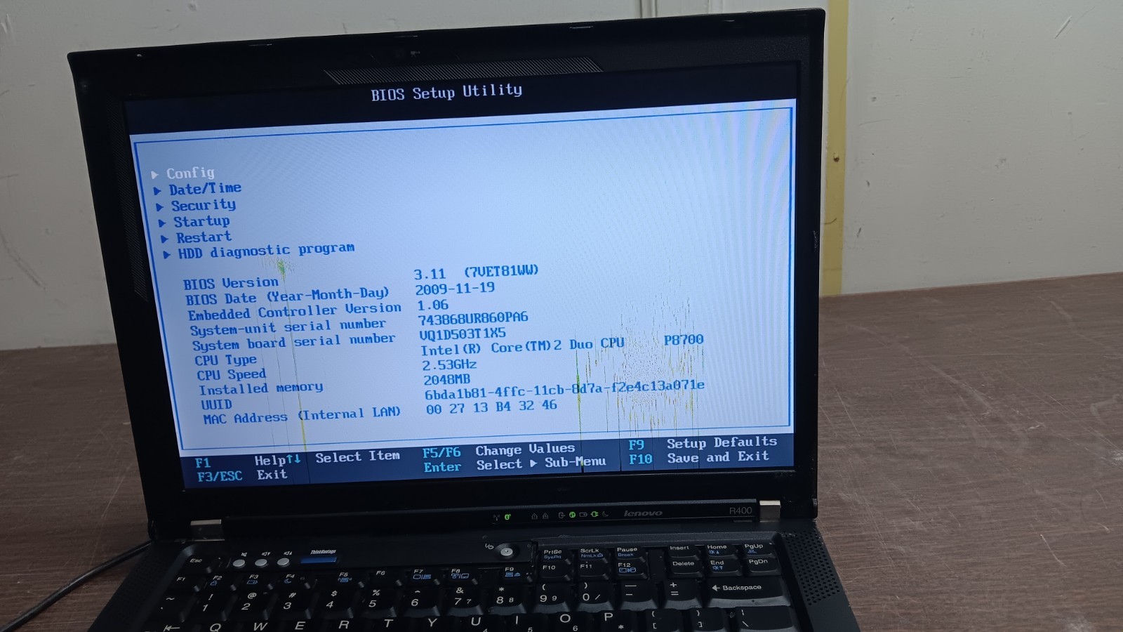 IBM Lenovo ThinkPad R400 Laptop core 2 Duo 100 GB HD Windows XP 14″ LCD Parts