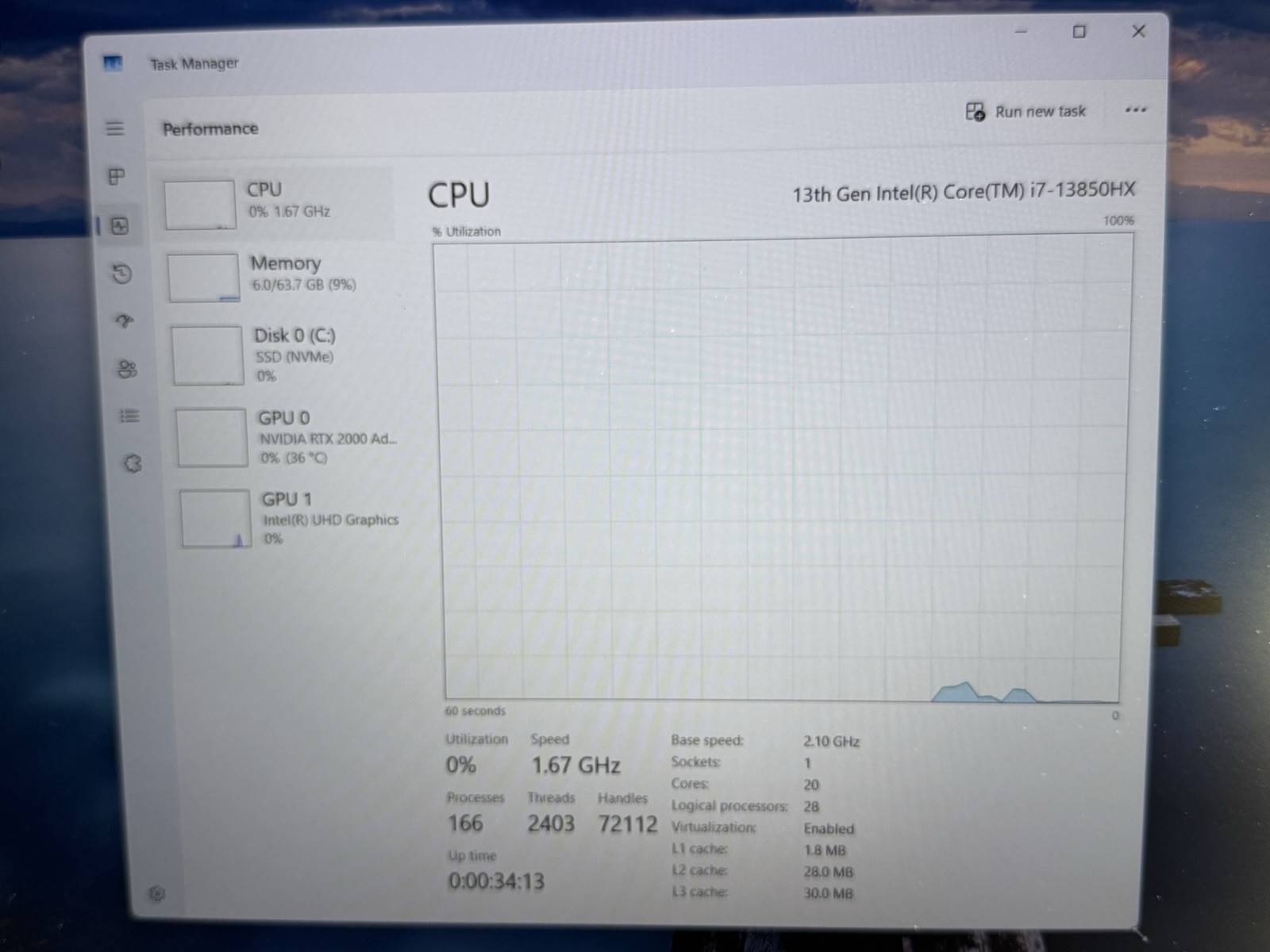 Dell Precision 7680 16″ i7-13850HX 64GB Ram 1TB SSD RTX 2000 Ada