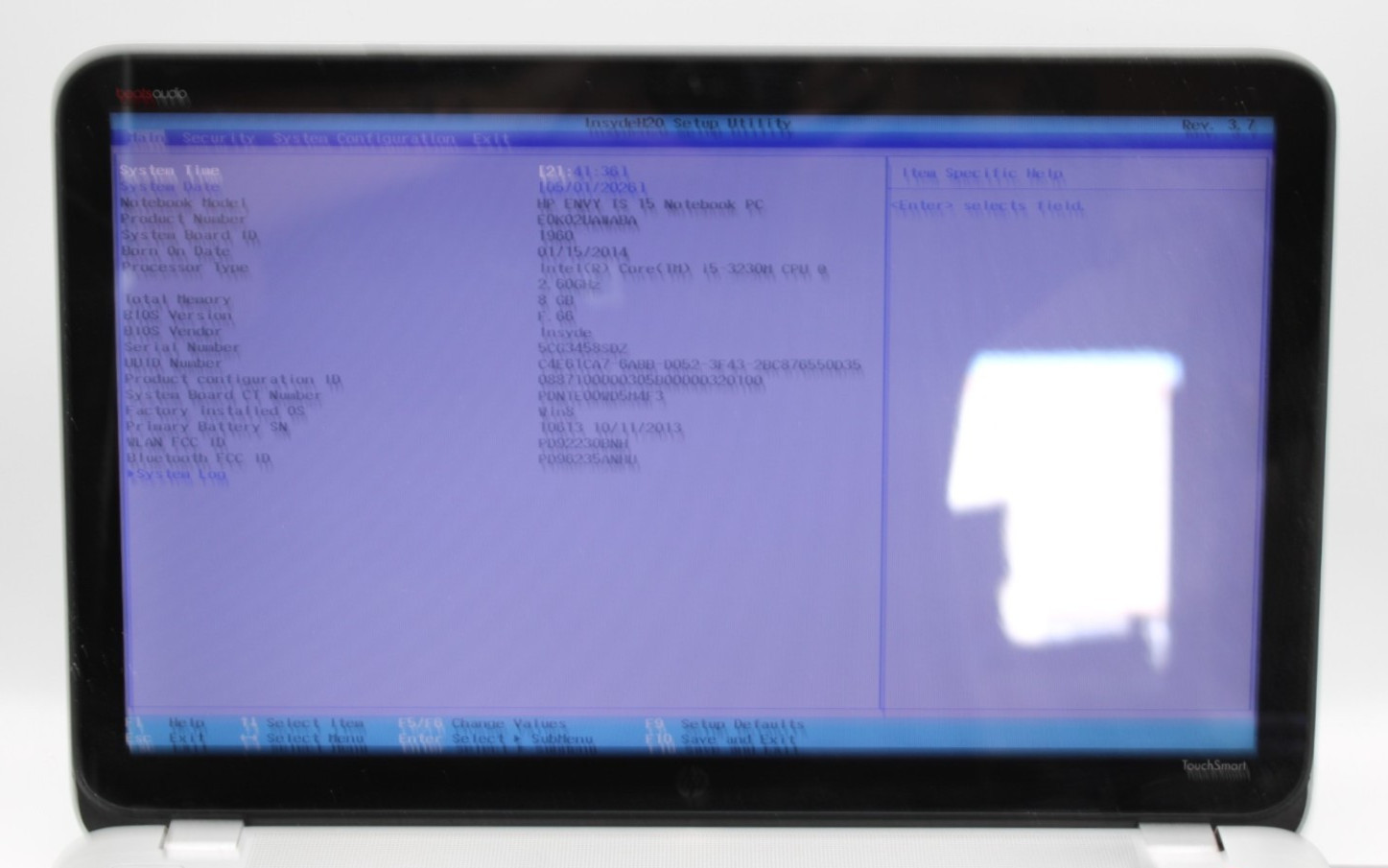 HP Envy Touchsmart 15 i5-3230M@2.6GHz 8GB DDR3 120GB SATA NO OS *USED/TESTED*