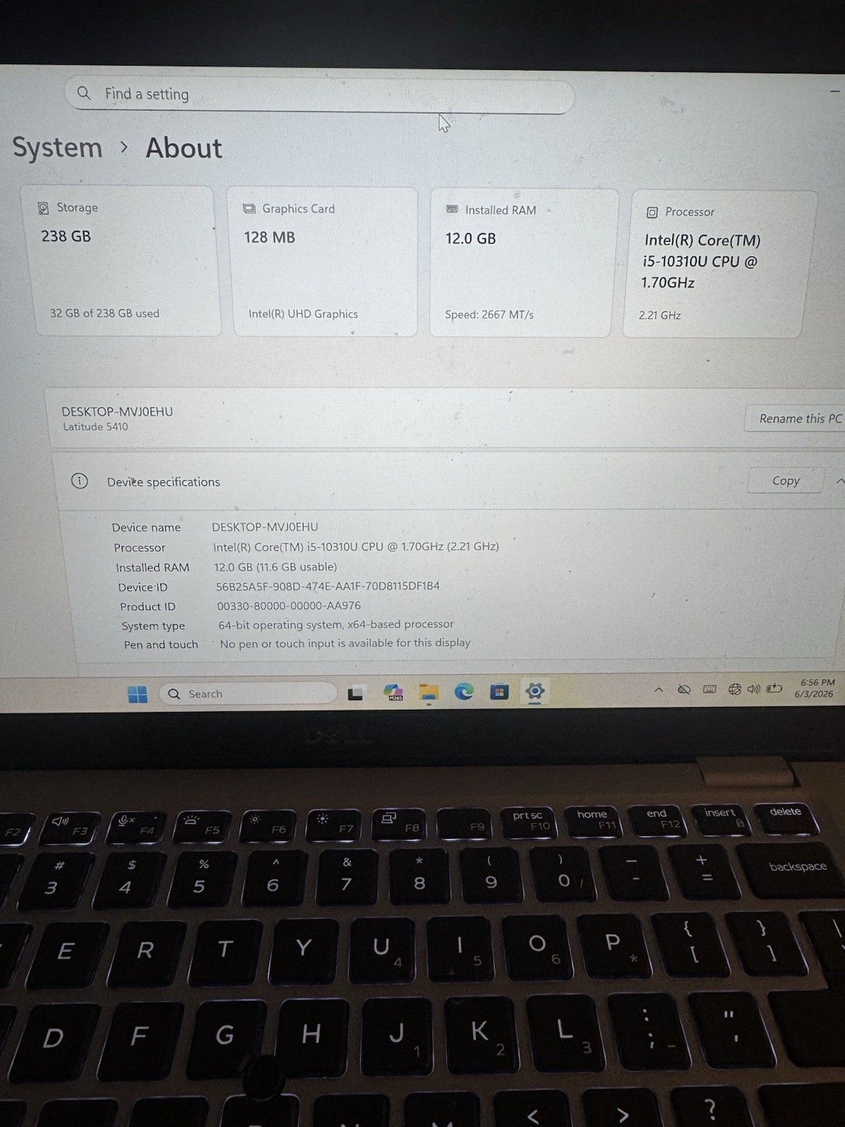 Dell Latitude 5410 i5-10310U 12GB RAM 256GB SSD Windows 11 Pro Charger