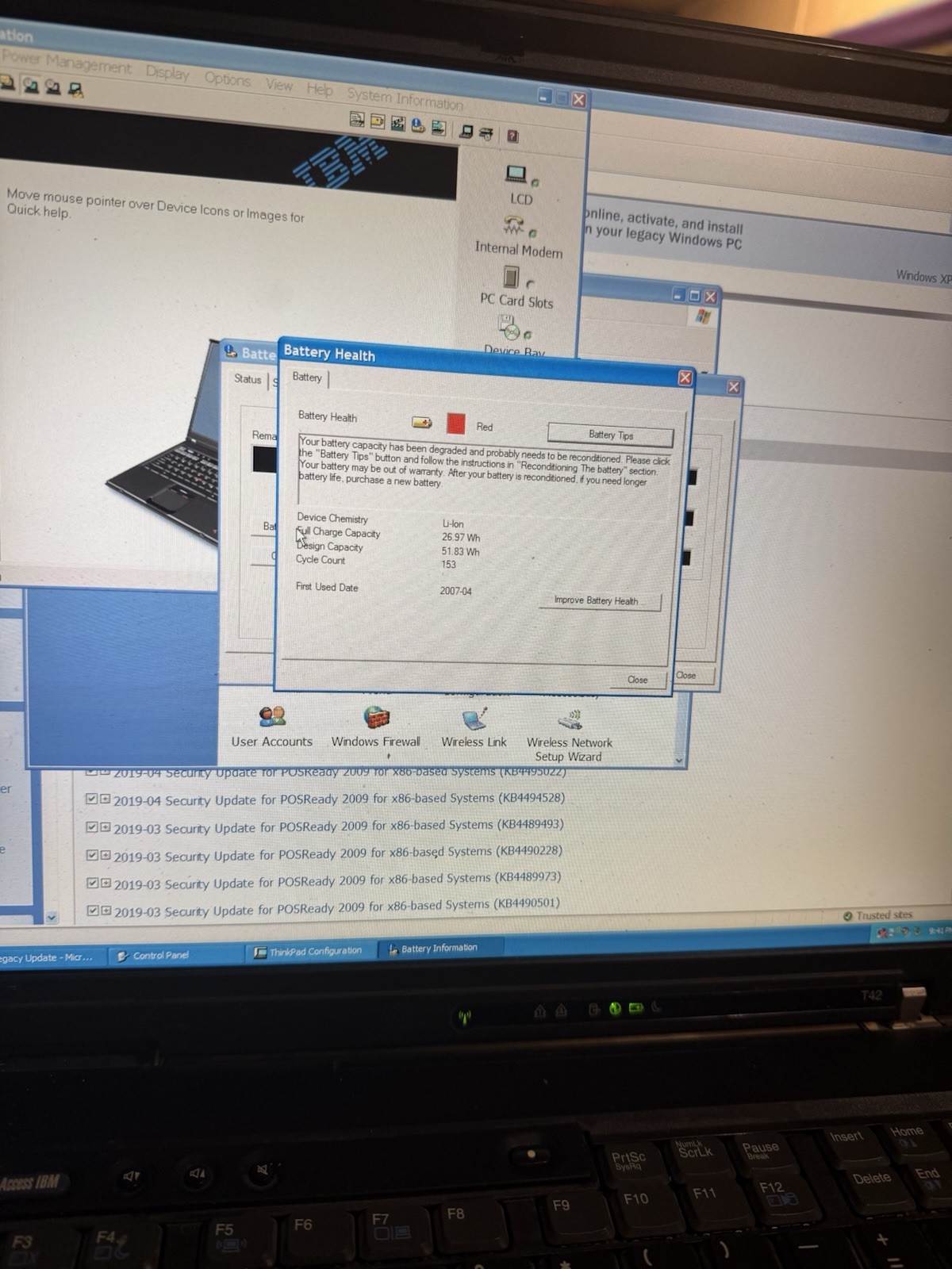 IBM ThinkPad T42 15 FlexView IPS Radeon 9600 Windows XP Retro Gaming Laptop