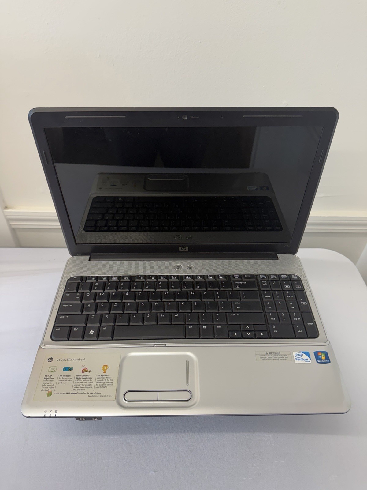 HP G60-635DX Laptop – Good Screen – Intel Pentium T4300 – Read Des