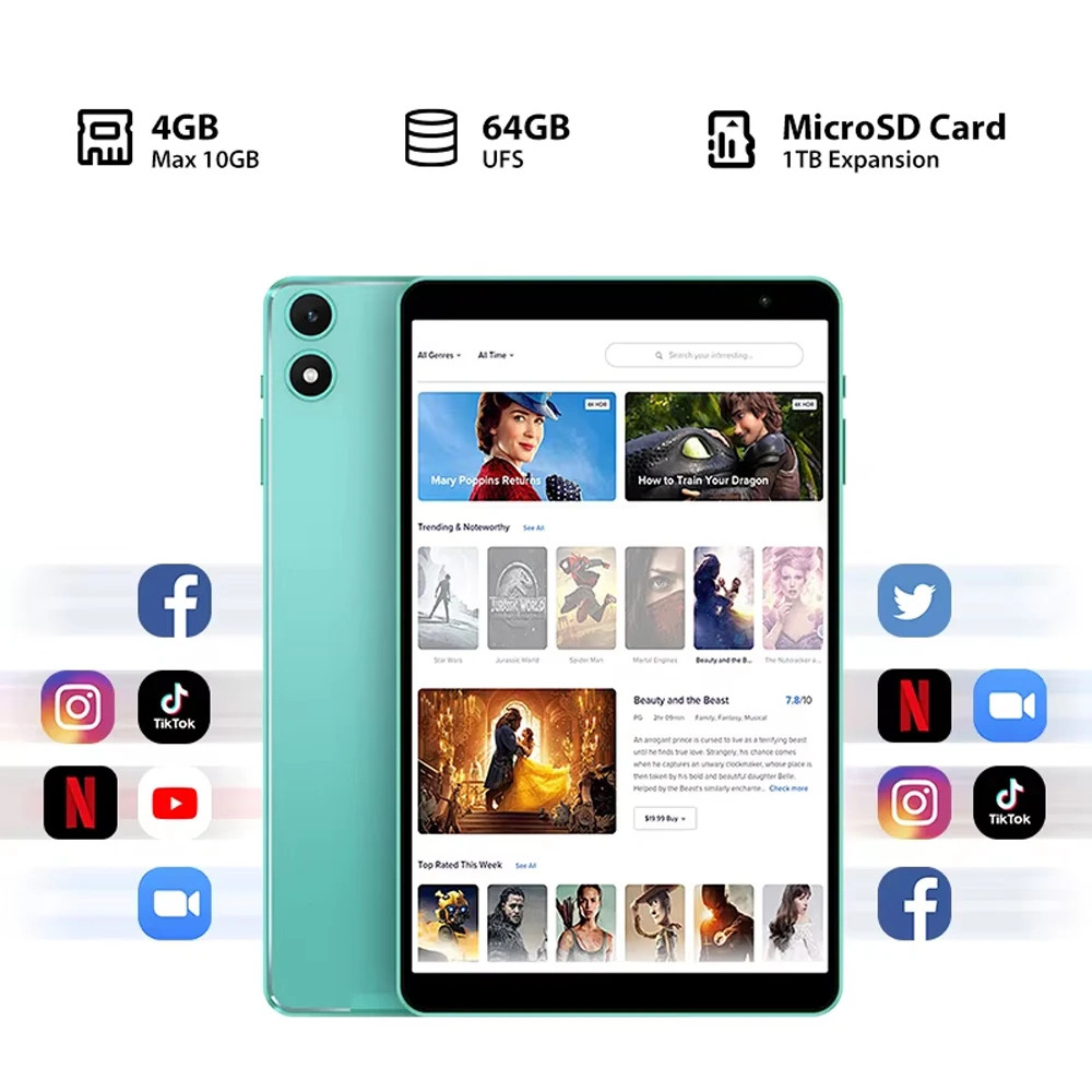 P85T Tablet PC Allwinner A523 8-Core/8Inch 1280*800 HD IPS/4GB RAM/64GB Rom/5000
