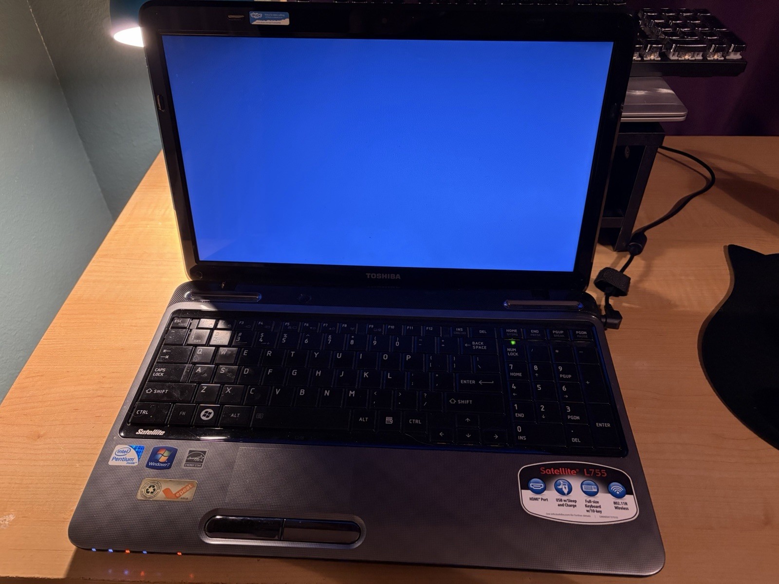 Laptop- Toshiba Satellite L755-s5244, 2.00GHz, With Battery, NO CHARGER INCLUDED