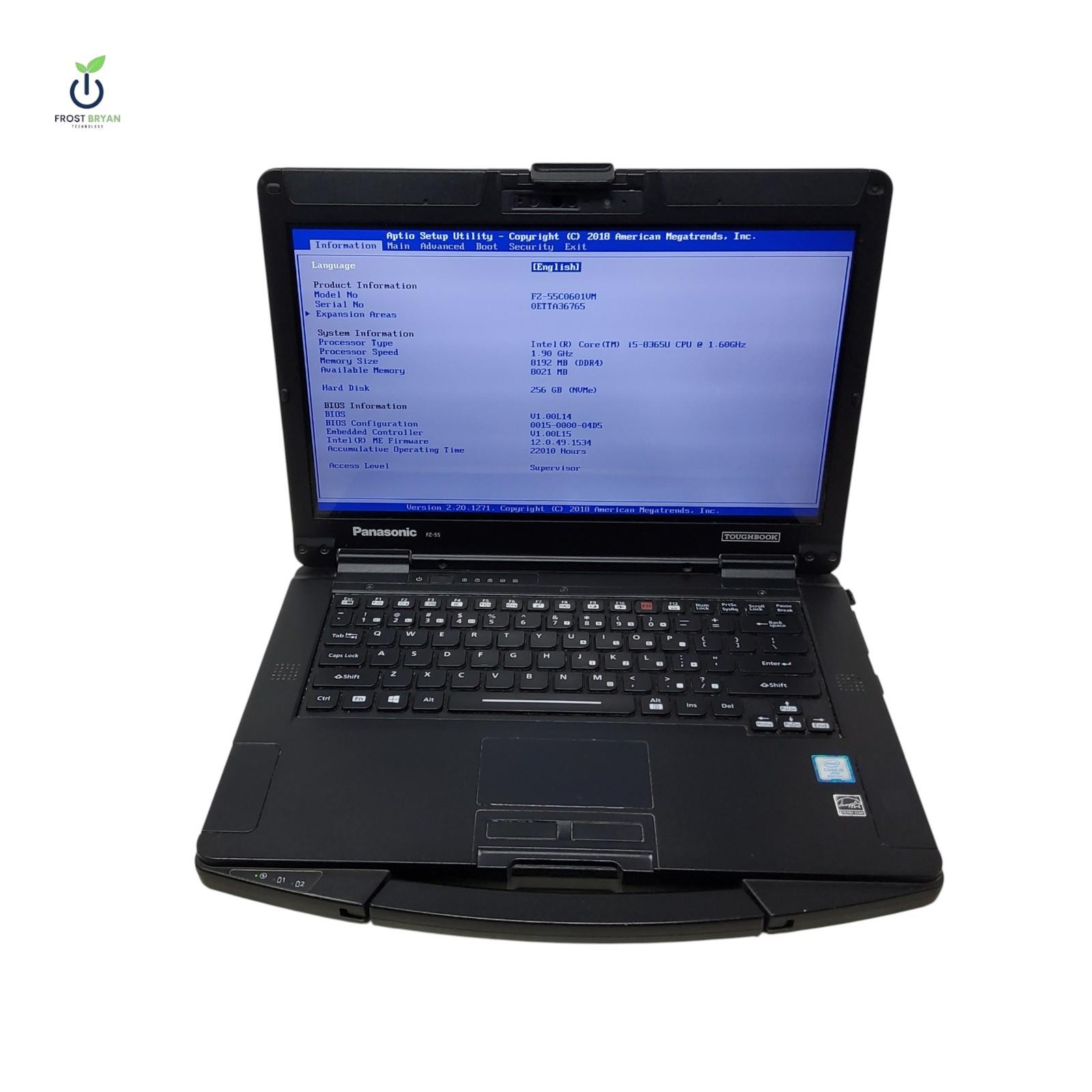 PANASONIC FZ55-1 i5-8365U@1.60GHz 8 GB 256 GB SSD Laptop No OS Grade C [READ]