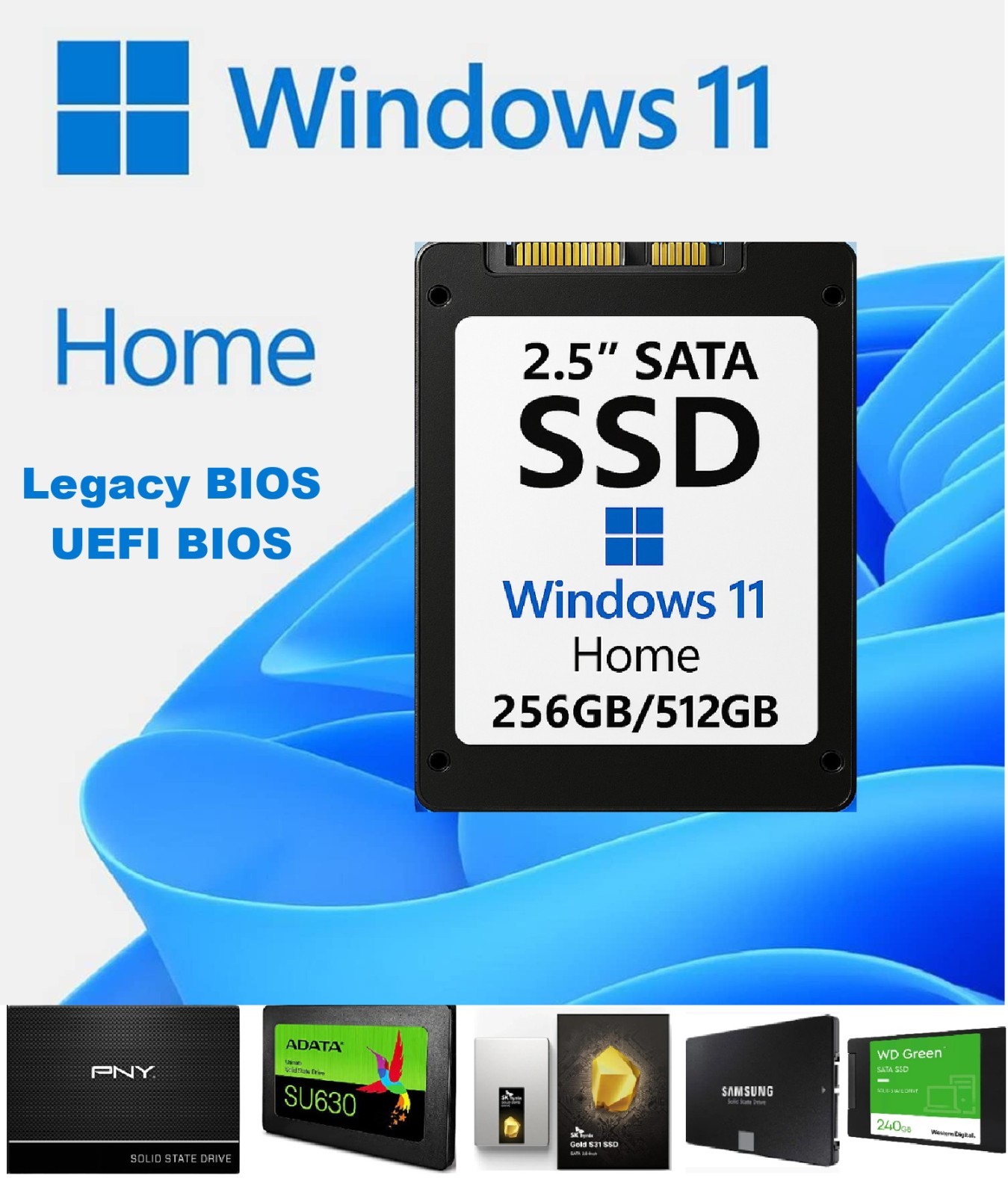 Up To 512GB SSD with Window 11 Home Pre-installed Legacy HW, CPU/TPM2 Check Off