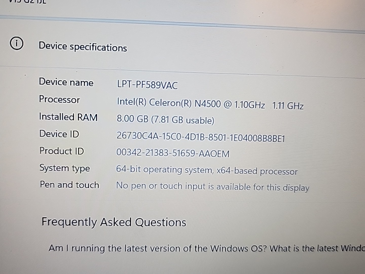 Lenovo V15 G2 15.6″ FHD Anti-Glare Business Laptop, Intel Celeron N4500, 8GB RAM