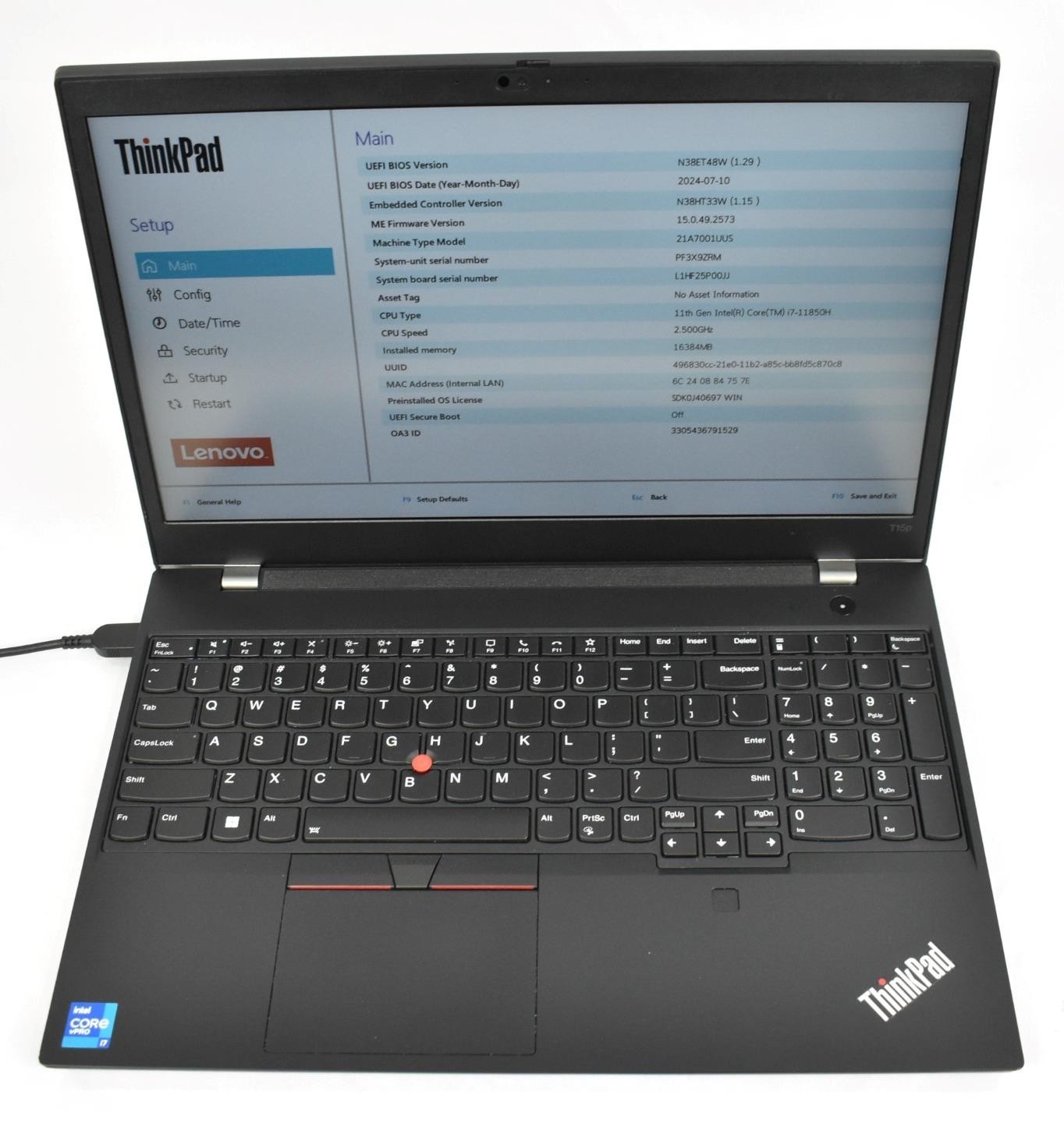 Lenovo ThinkPad T15p Gen 2 i7-11850H 2.5GHz 16GB 1TB SSD No OS GTX 1650 *See*