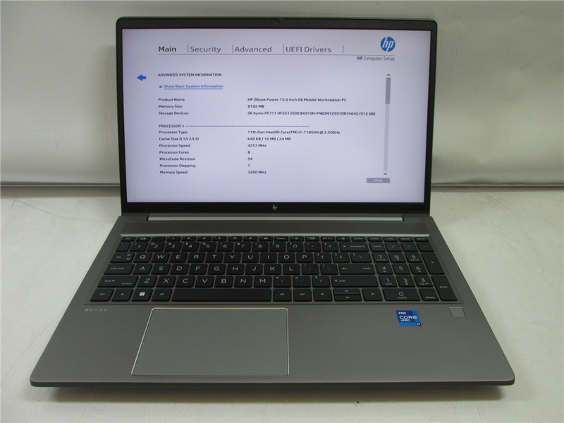 HP ZBook Power G8 Laptop i7-11850H 2.5GHz 8GB 512GB NVMe Win11 COA