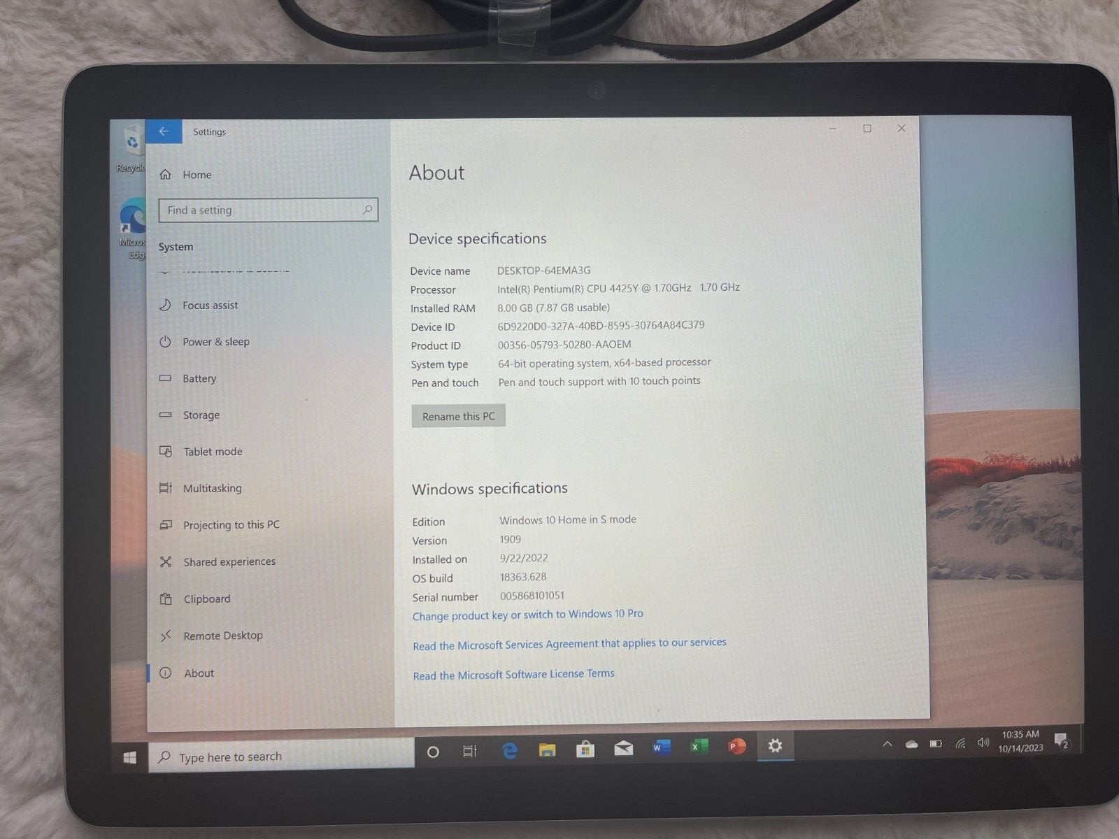 Surface Go 2 – 128GB 4425Y 8GB Intel(R) Pentium(R) Used