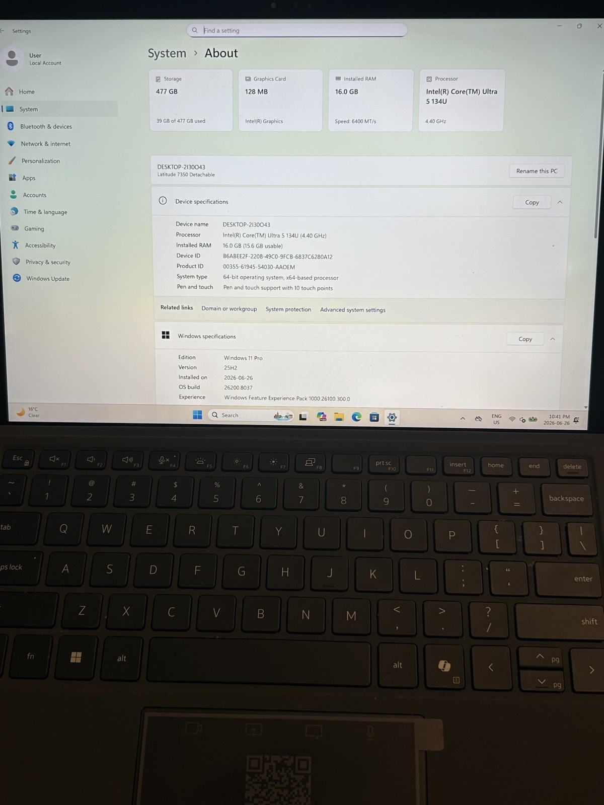 Dell Latitude 7350 (Detachable) 13 Ultra 5 134U 16GB 512GB SSD and docking stat
