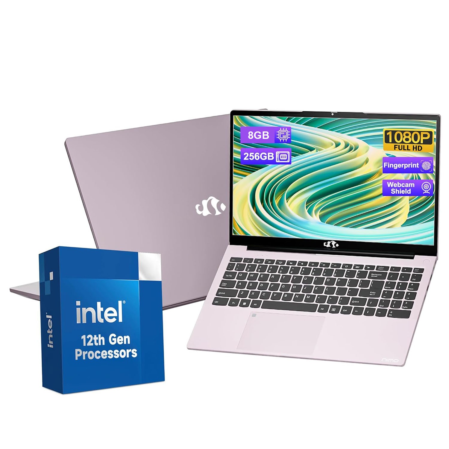 NIMO 15.6” FHD Laptop 8GB RAM 256GB SSD Intel Quad-Core N100 Backlit Keyboard