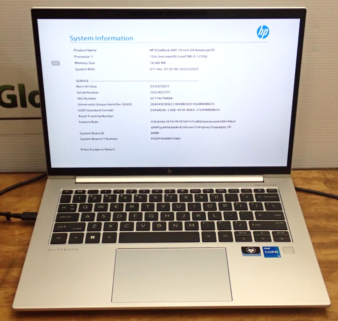 HP EliteBook 840 G9 Intel i5-1235U 16GB DDR5 512GB NVMe HP Adapter Grade A
