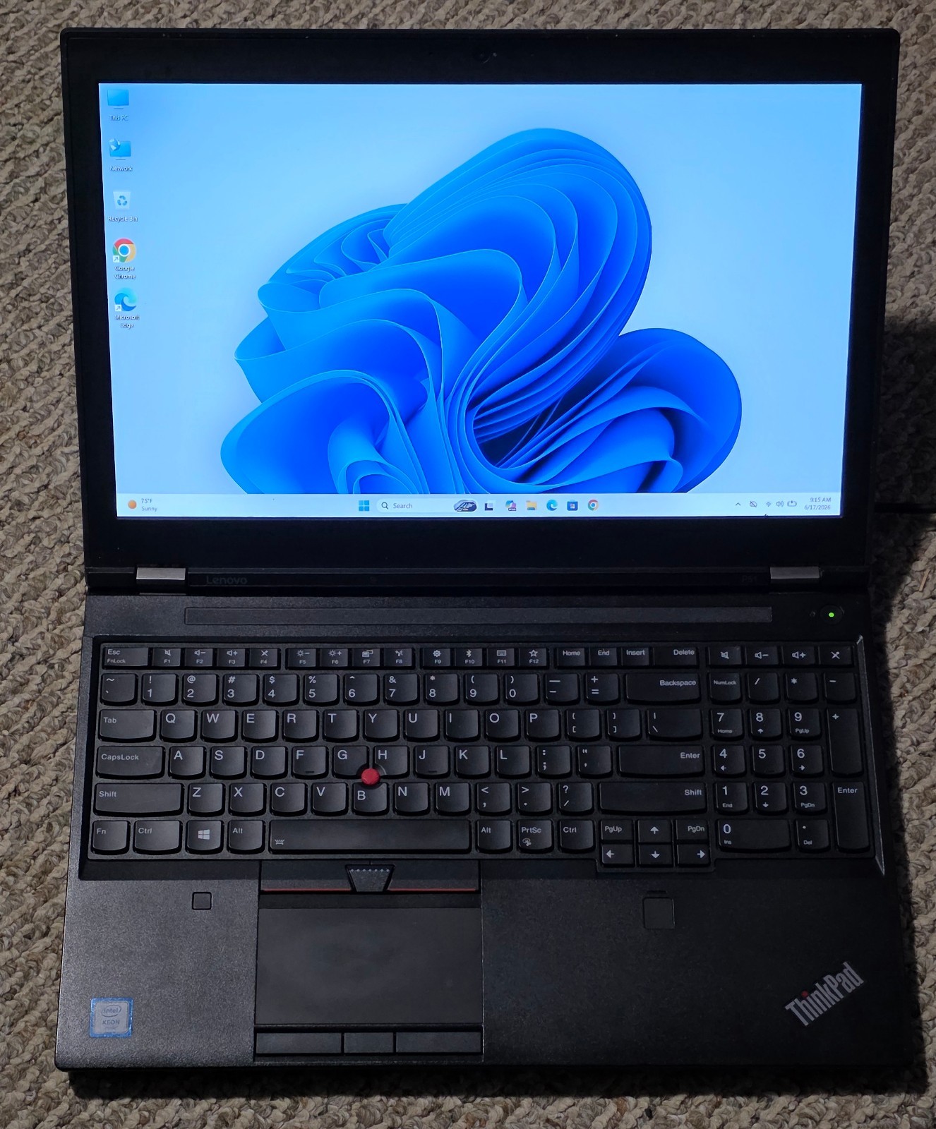 Lenovo P51 Xeon E3-1505M v6@3Ghz 16GB RAM 512GB NVMe WIN 11 PRO – NO CHARGER