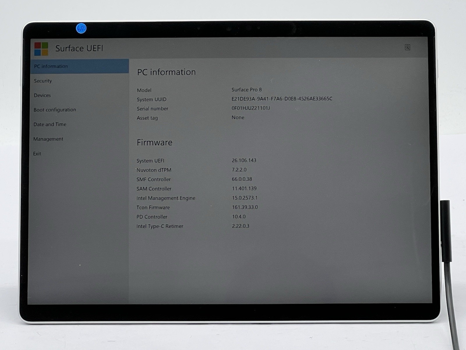 Microsoft Surface Pro 8, i5-1145G7, @ 2.60GHz, 8GB RAM, 256GB NVMe-No OS/Charger