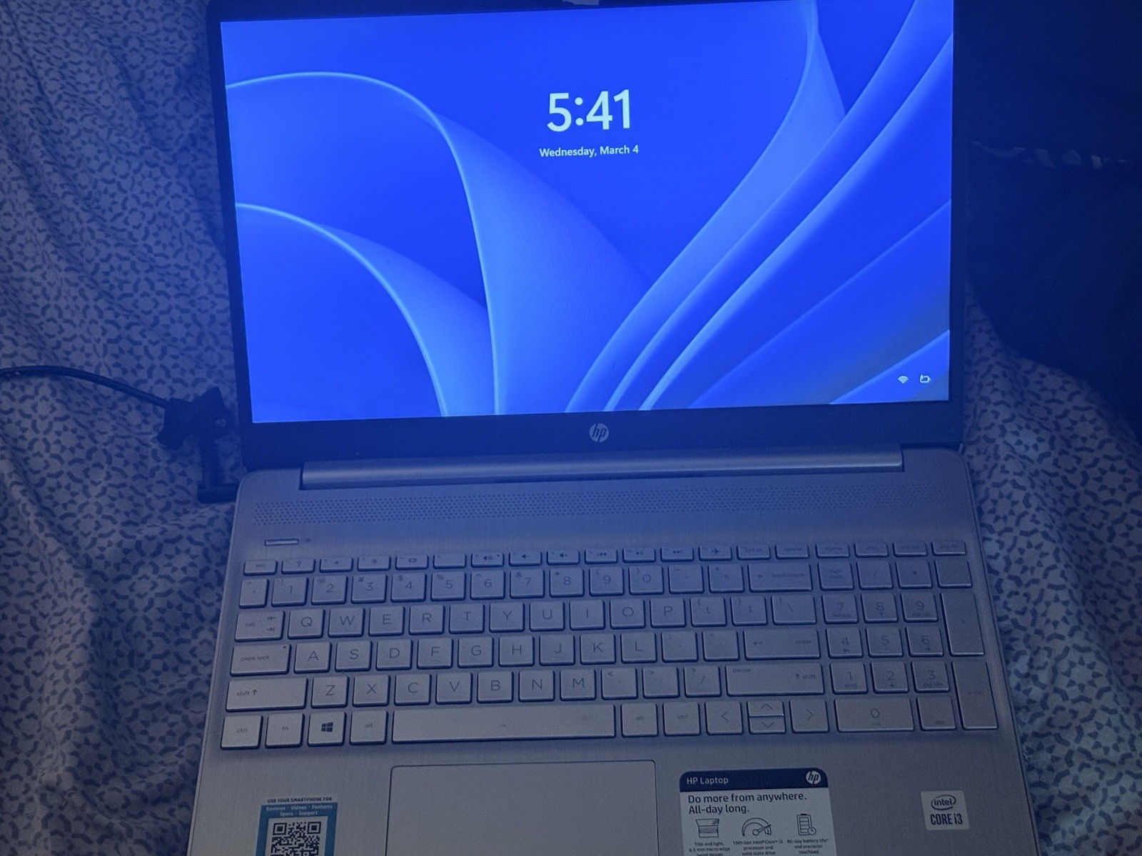 HP Laptop Intel Core i3 Windows 11 15.6″ Silver USB HDMI Webcam Wi-Fi