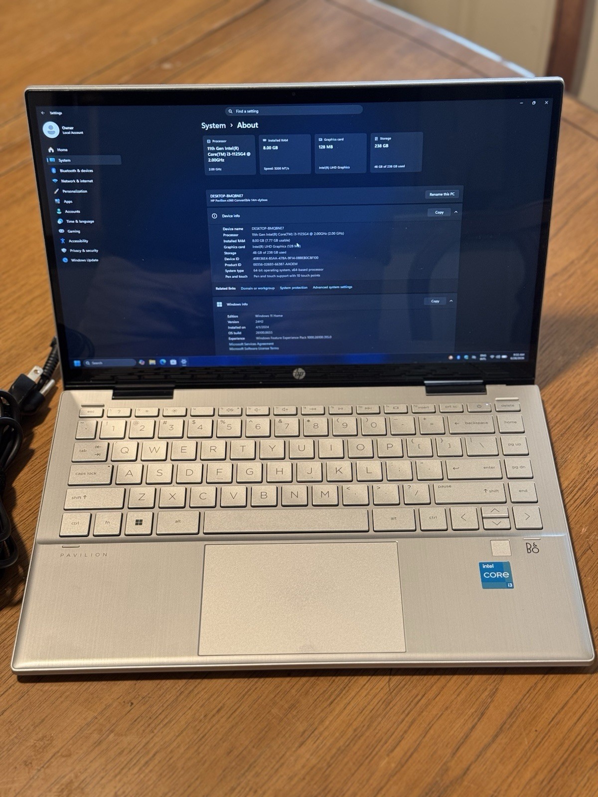 HP Pavilion x360 14m-dy0113dx 2.0GHz i3-1125G4 8GB RAM 256GB SSD 14″ FHD WIN11