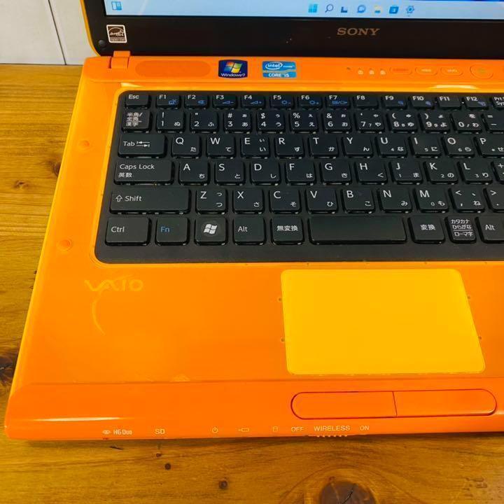 Vaio orange Win11 installed new SSD240 8GB corei5 auxiliary machine set