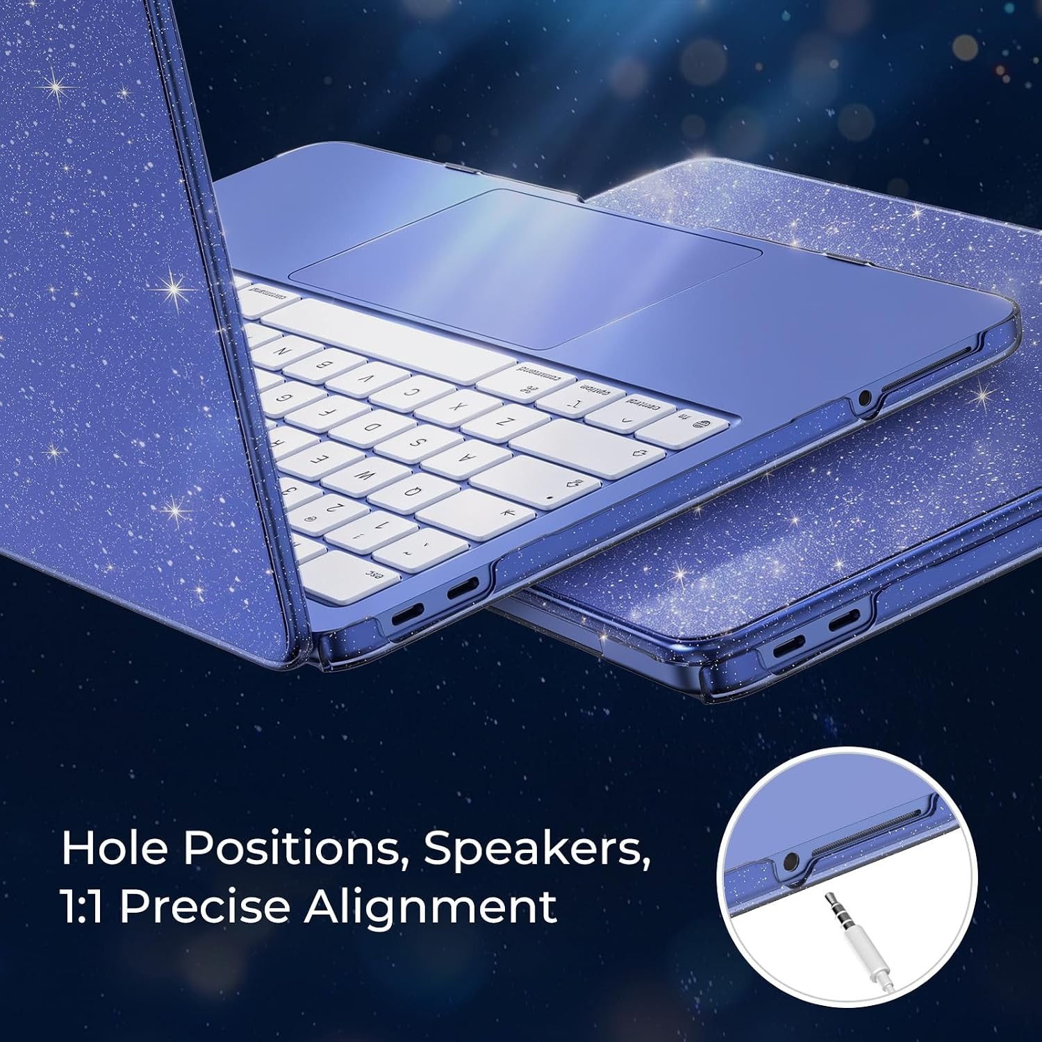 MacBook Neo Case 13 inch 2026 Model A3404 with A18 Pro Chip, Sparkly Indigo