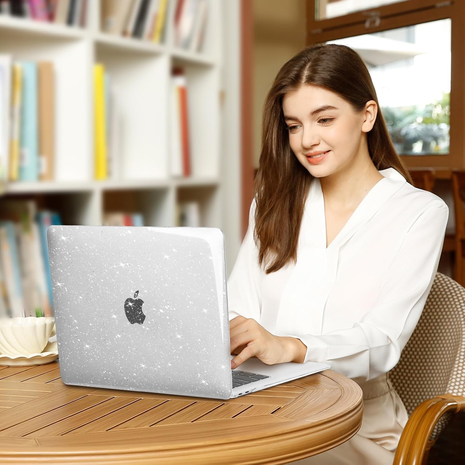 MacBook Air 13 inch Case 2022 2021 2020 2019 2018 A2337 M1 A2179 A1932, Glitter