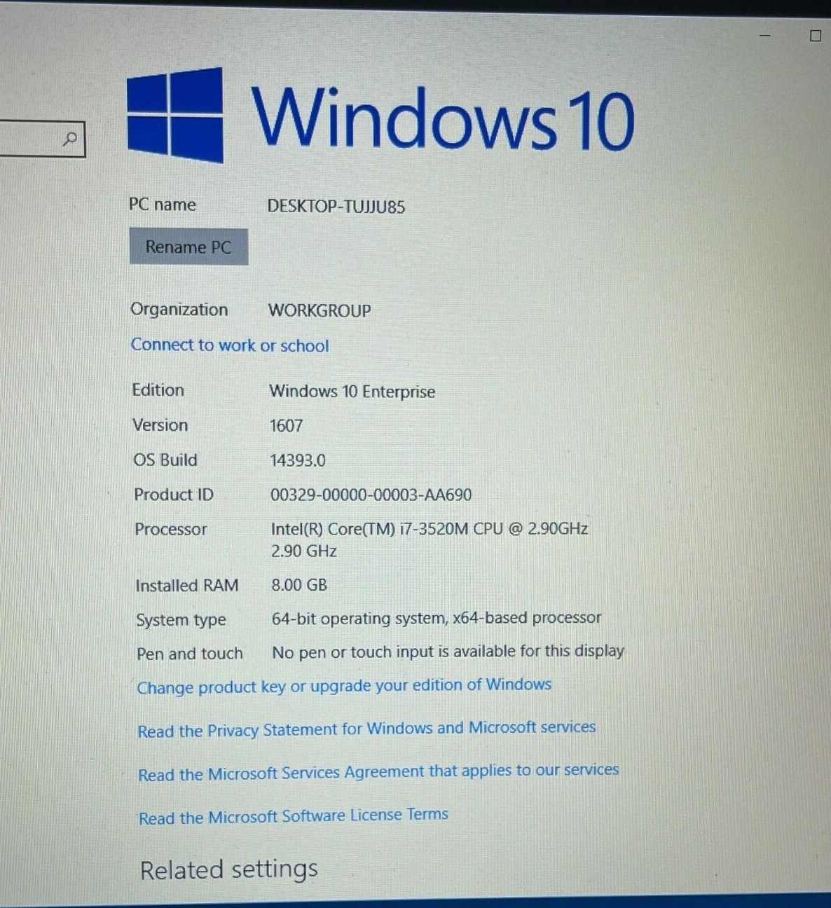 HP ELITEBOOK 8570P, CORE i7-3520M, 256GB SSD, 8GB DDR3, BT, WIN10 (ACTIVATED)