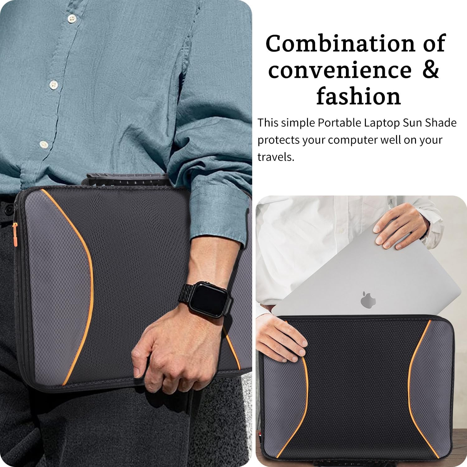 Foldable Laptop Sunshade Cover for 15-16” Laptops – Sun Glare Protection Hood