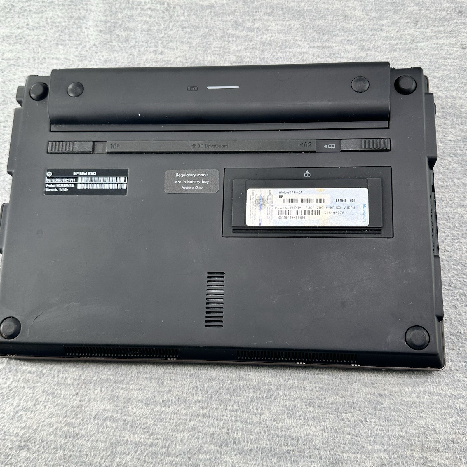 HP MINI 5103 LAPTOP – Intel N455 1.67GHz CPU/2GB 250GB / Windows 7 w/ Cover