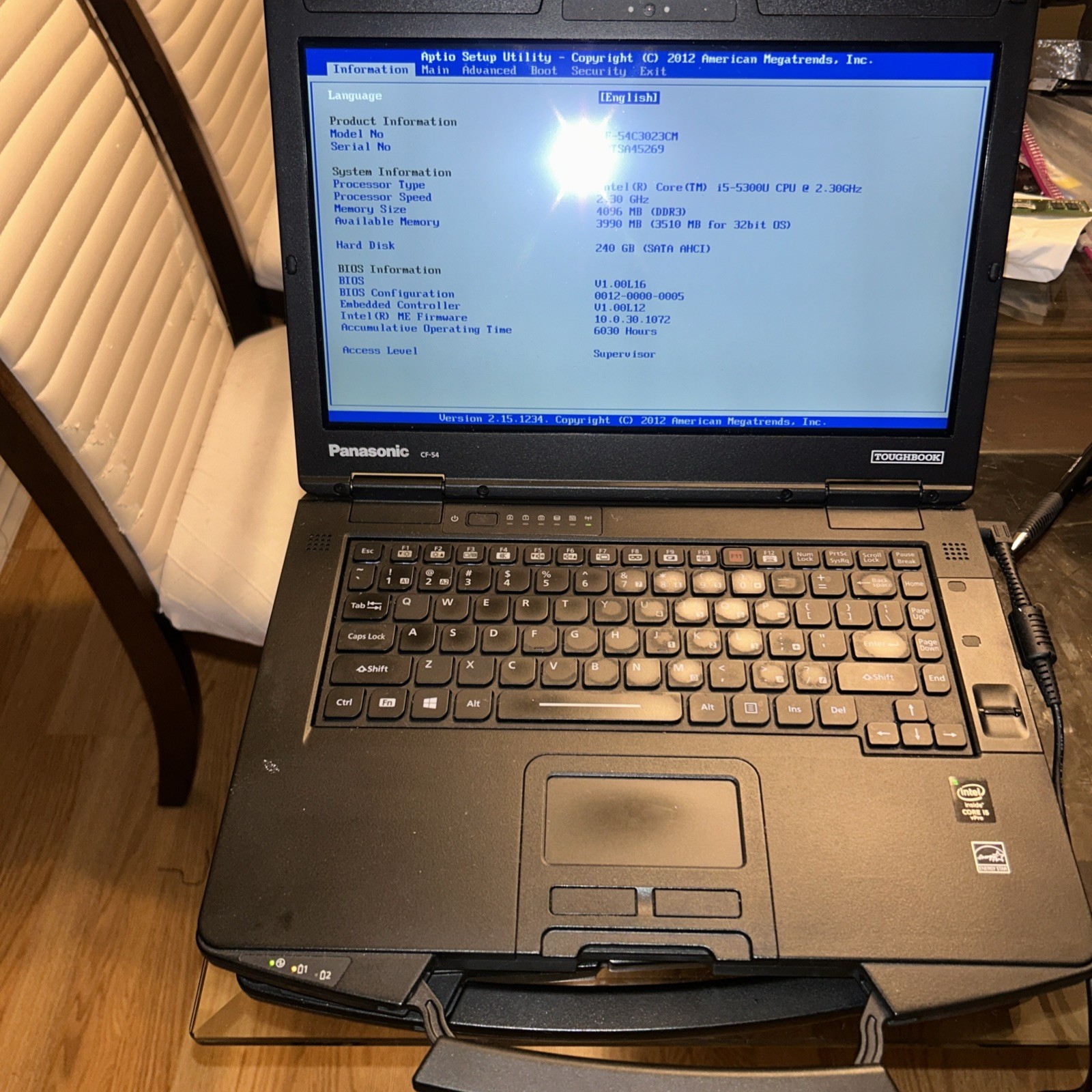 Panasonic Toughbook CF-54 MK1 Intel i5-5300U 4 GB Ram 240GB SSD Win10 Pro