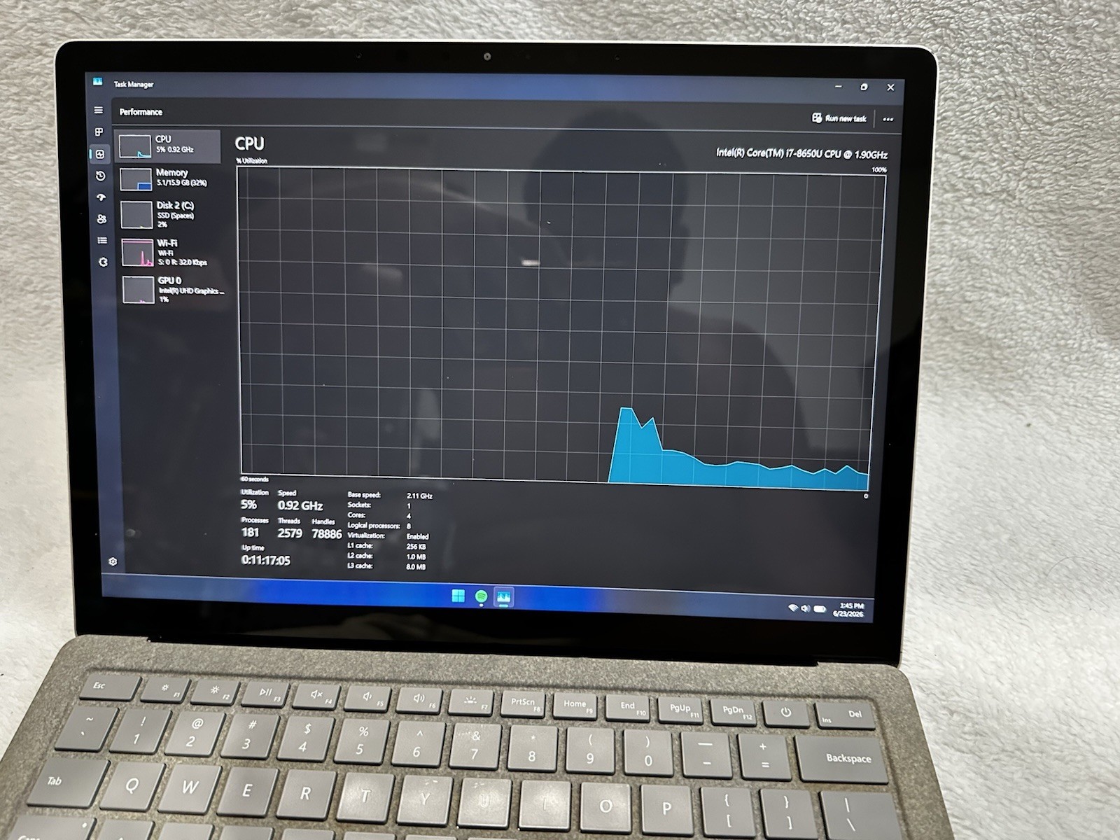 Microsoft Surface Laptop i7-8650U 16GB 1TB SSD Windows 11 Home Touch