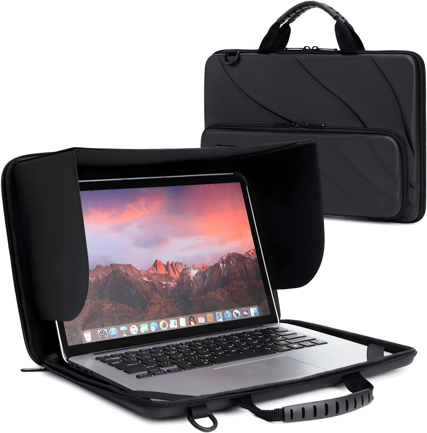 Foldable Laptop Sun Shade Bag 14.2-15.6 Inch, Protective Sleeve Case with Hood